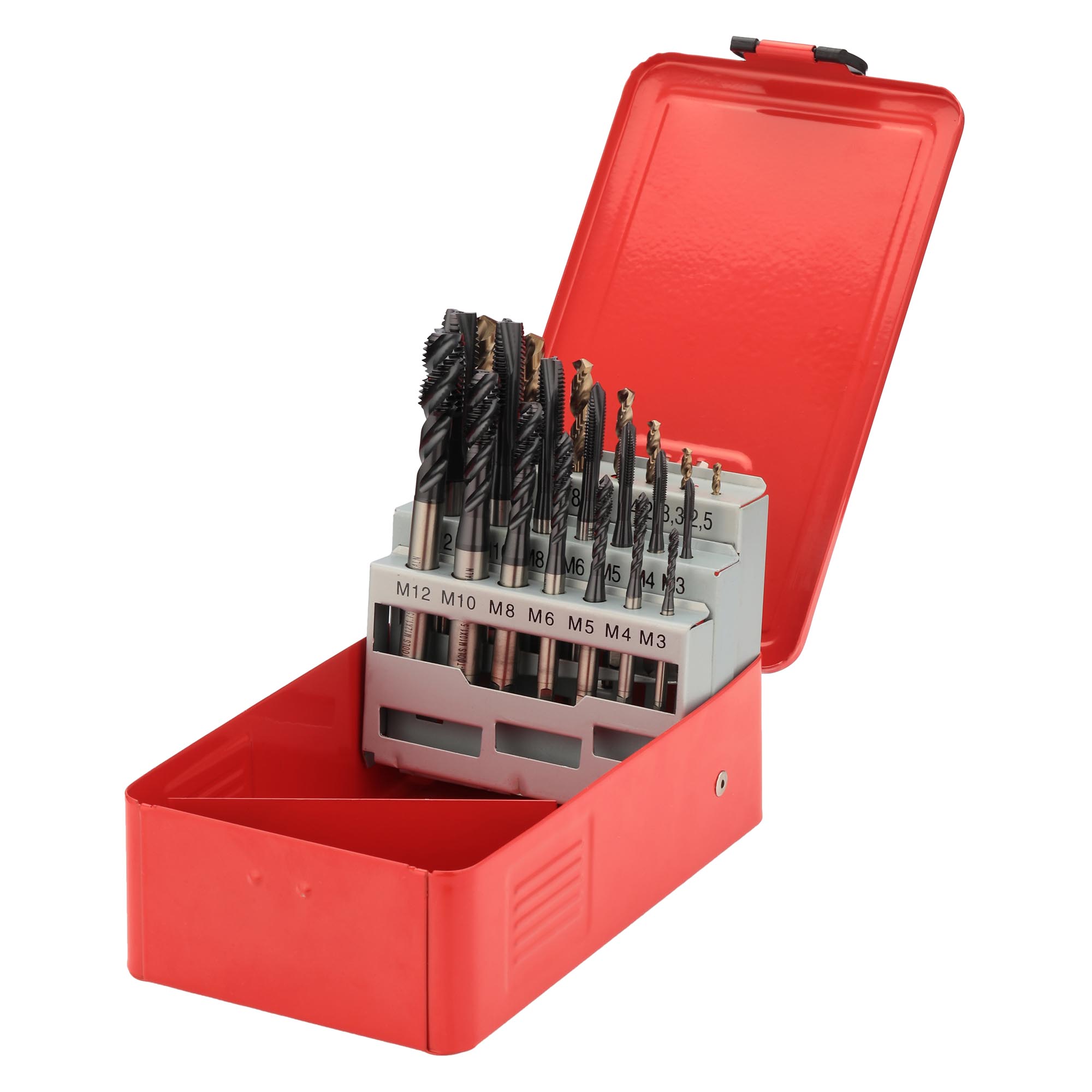 Набор машинных метчиков H-Tools M3-M12 HSSE-TiALN DIN371/376 21пр 245054FHT