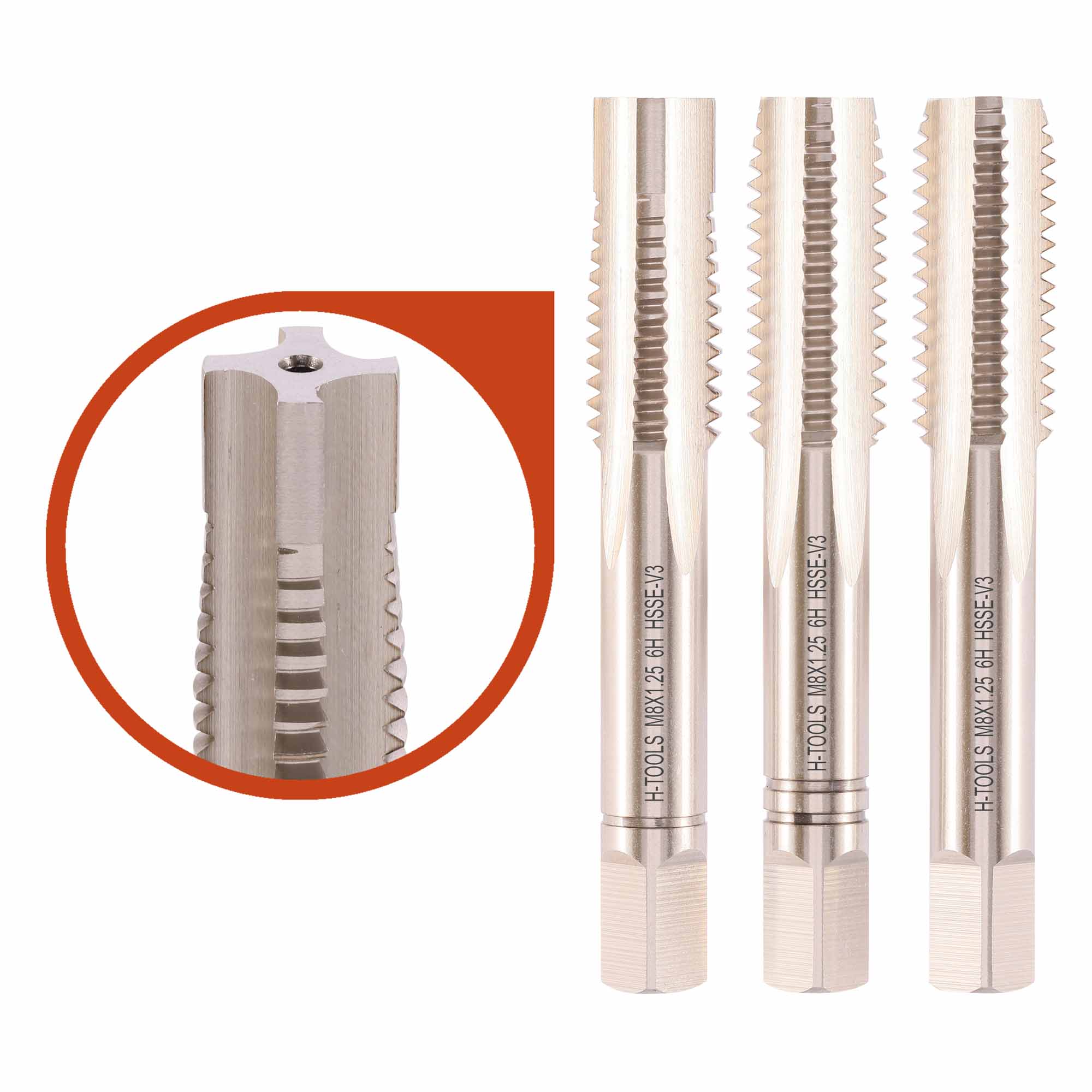 Набор метчиков 3шт H-Tools М8х1,25 HSSEV3 DIN352 6h 113210HT