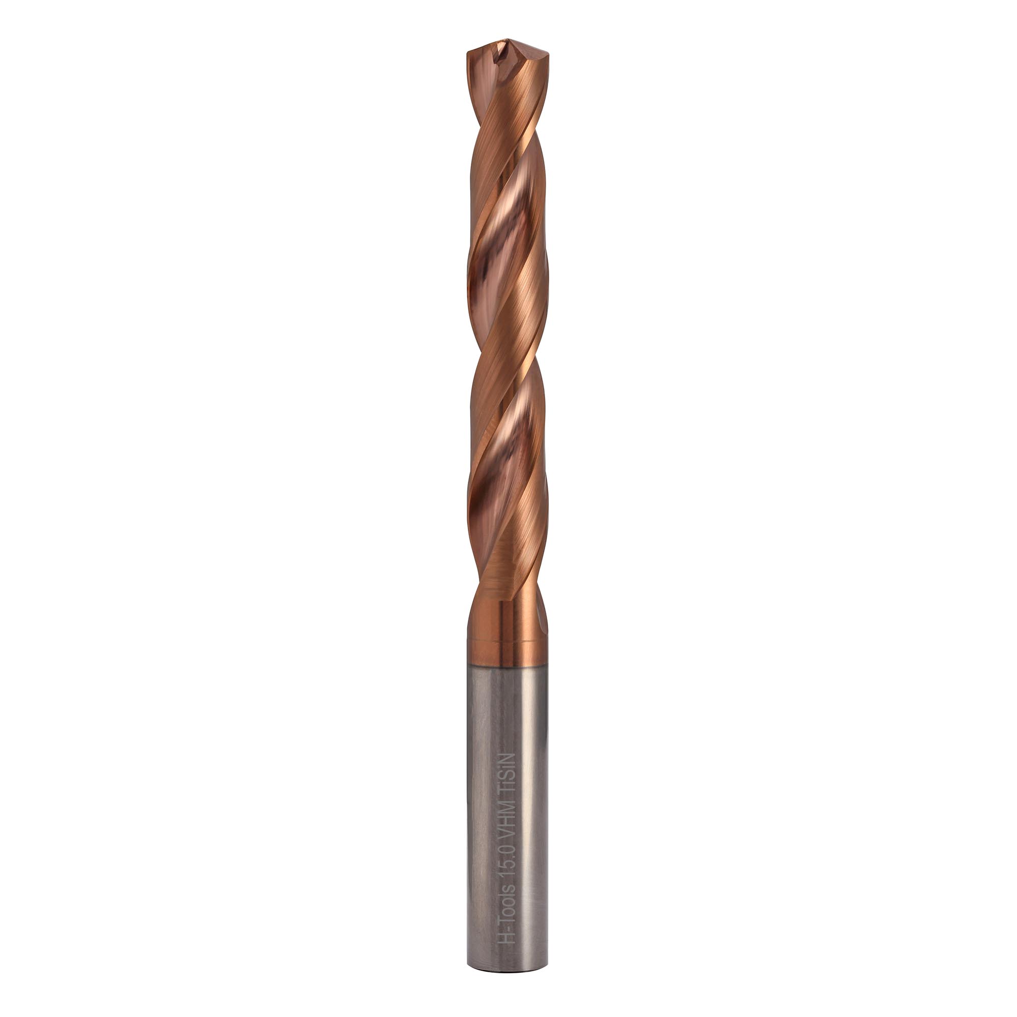 Сверло твердосплавное по металлу H-Tools 15,0x83/143мм VHM TiSiN h8 140° 8140-1150