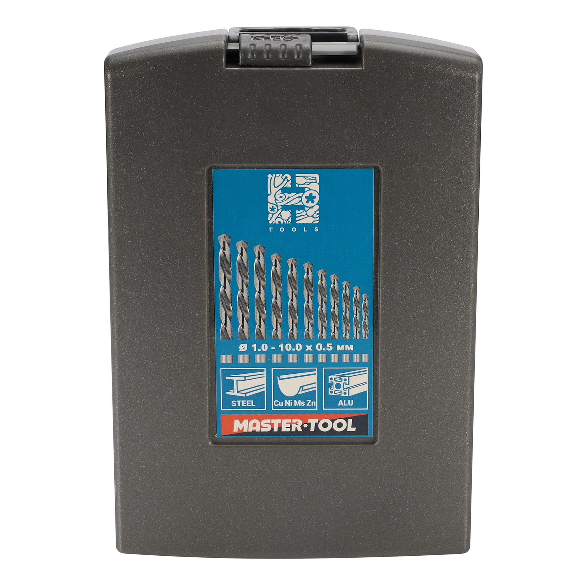 Набор левых сверл по металлу H-Tools 1-10мм 19шт HSS-G 135° DIN338 214214LiROHT