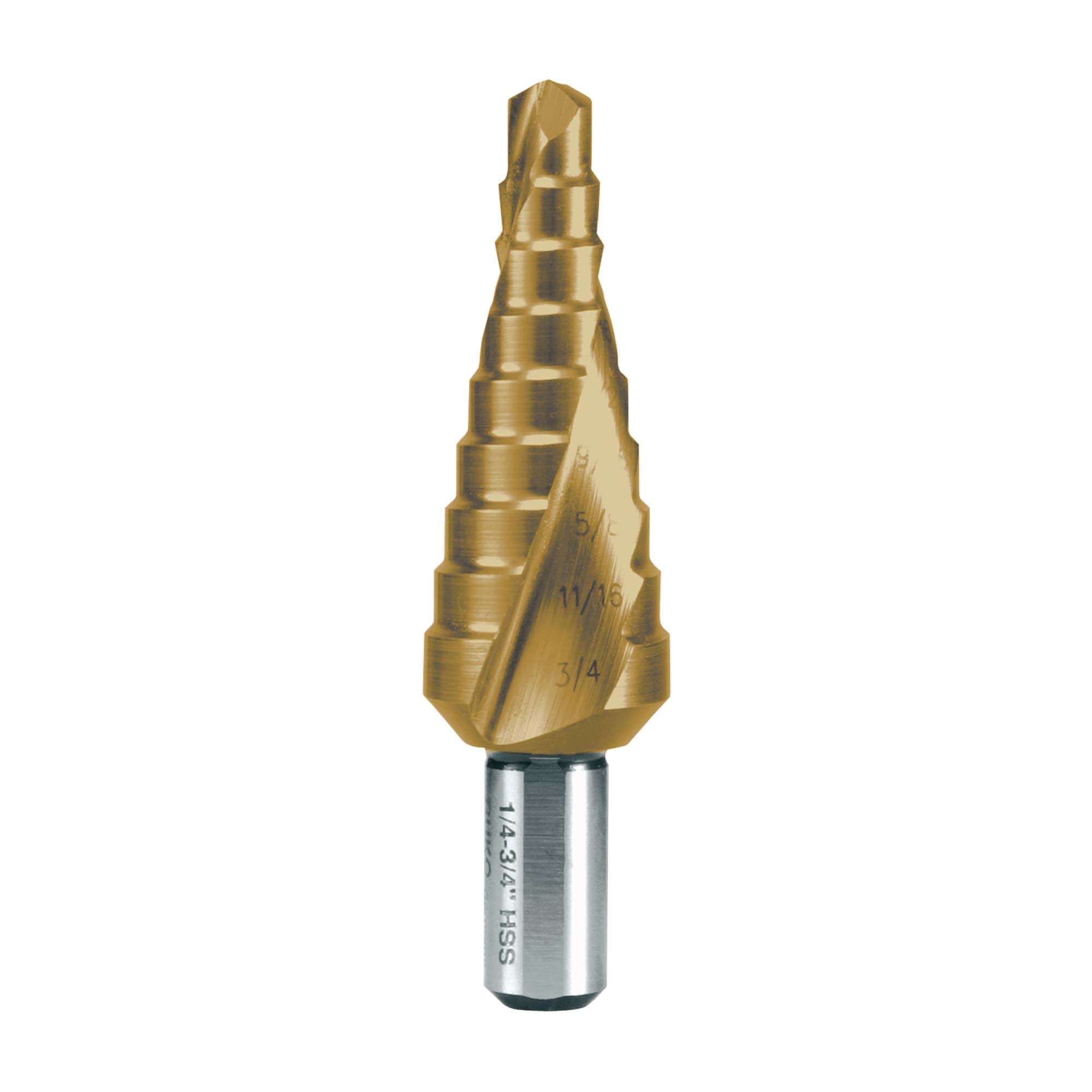 Сверло ступенчатое дюймовое Ruko 1/4-3/4" HSS-G TiN 9ступ. d=3/8" 101703T