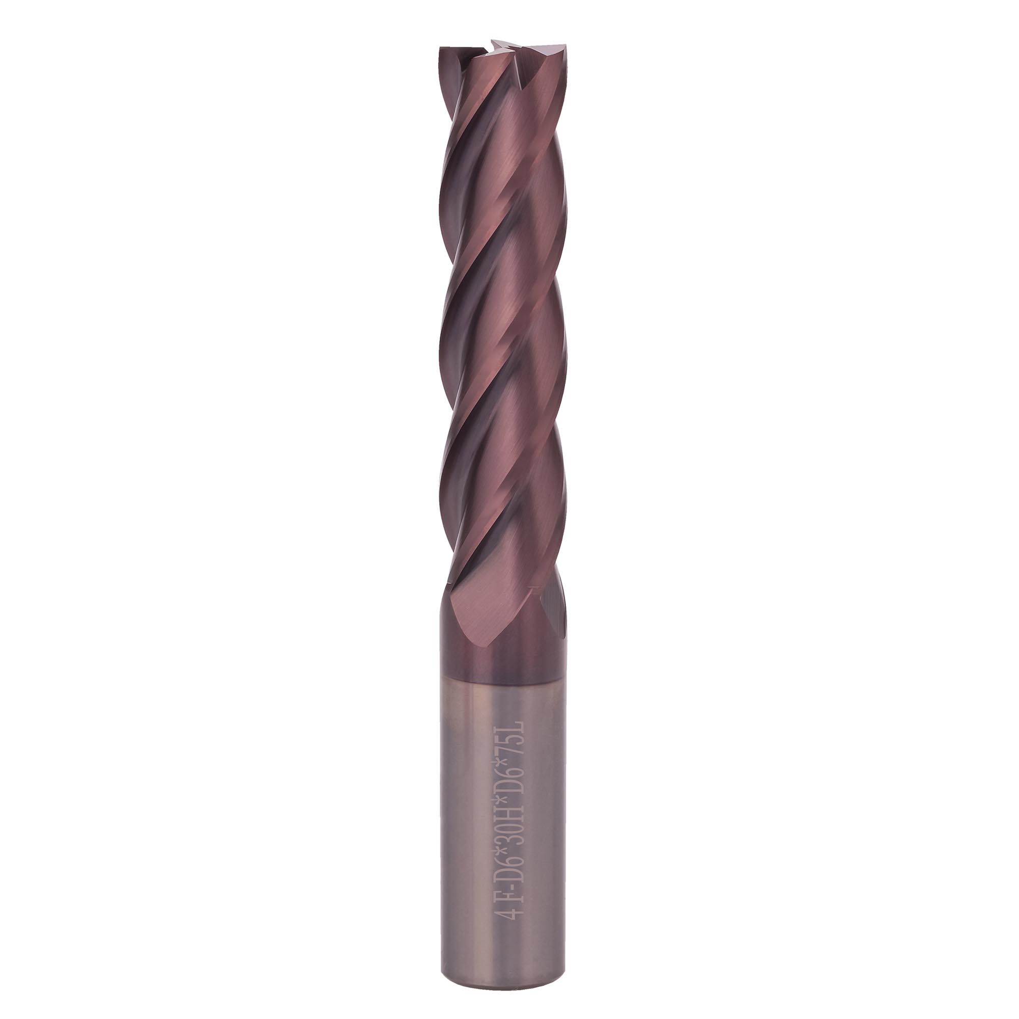 Фреза твердосплавная по металлу H-Tools 6,0x75/30мм d06 4z 55HRC P20 TiALN 19943-060