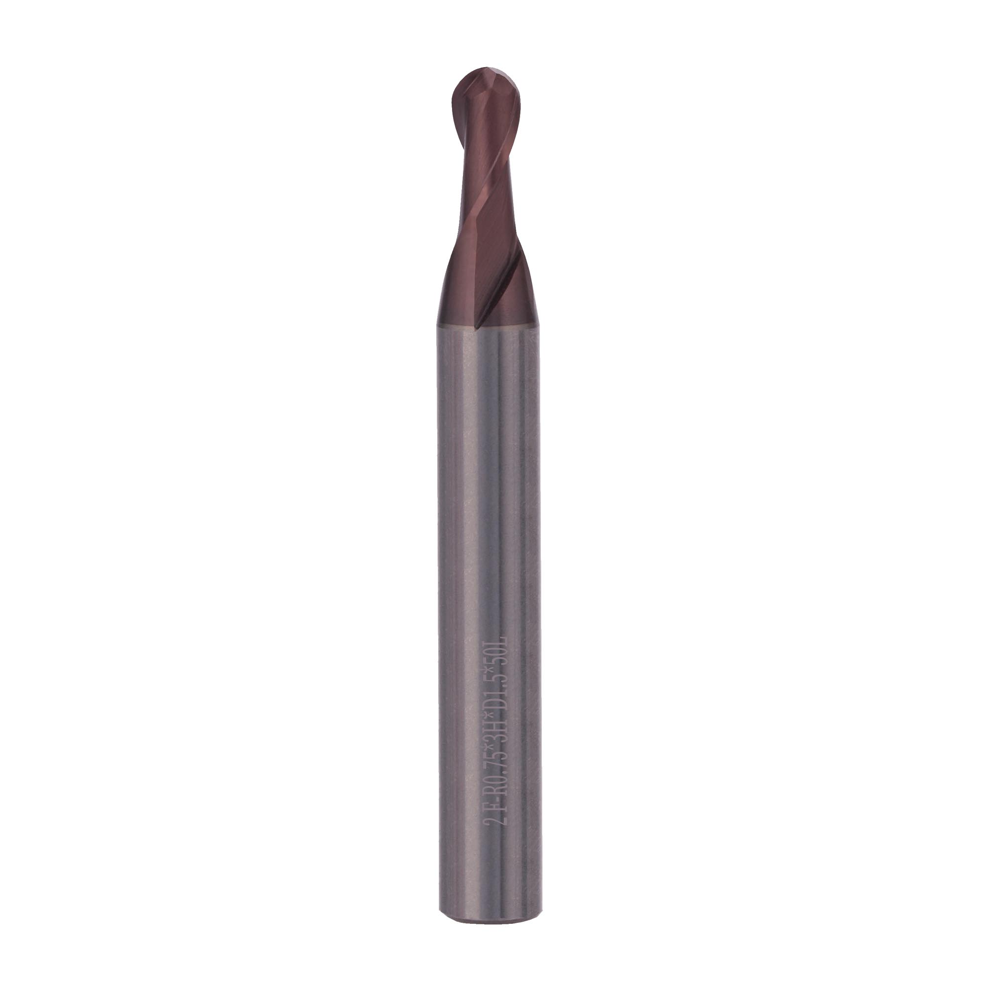Фреза твердосплавная радиусная H-Tools 1,5x50/3мм d04 2z 55HRC P20 TiALN 19969-015