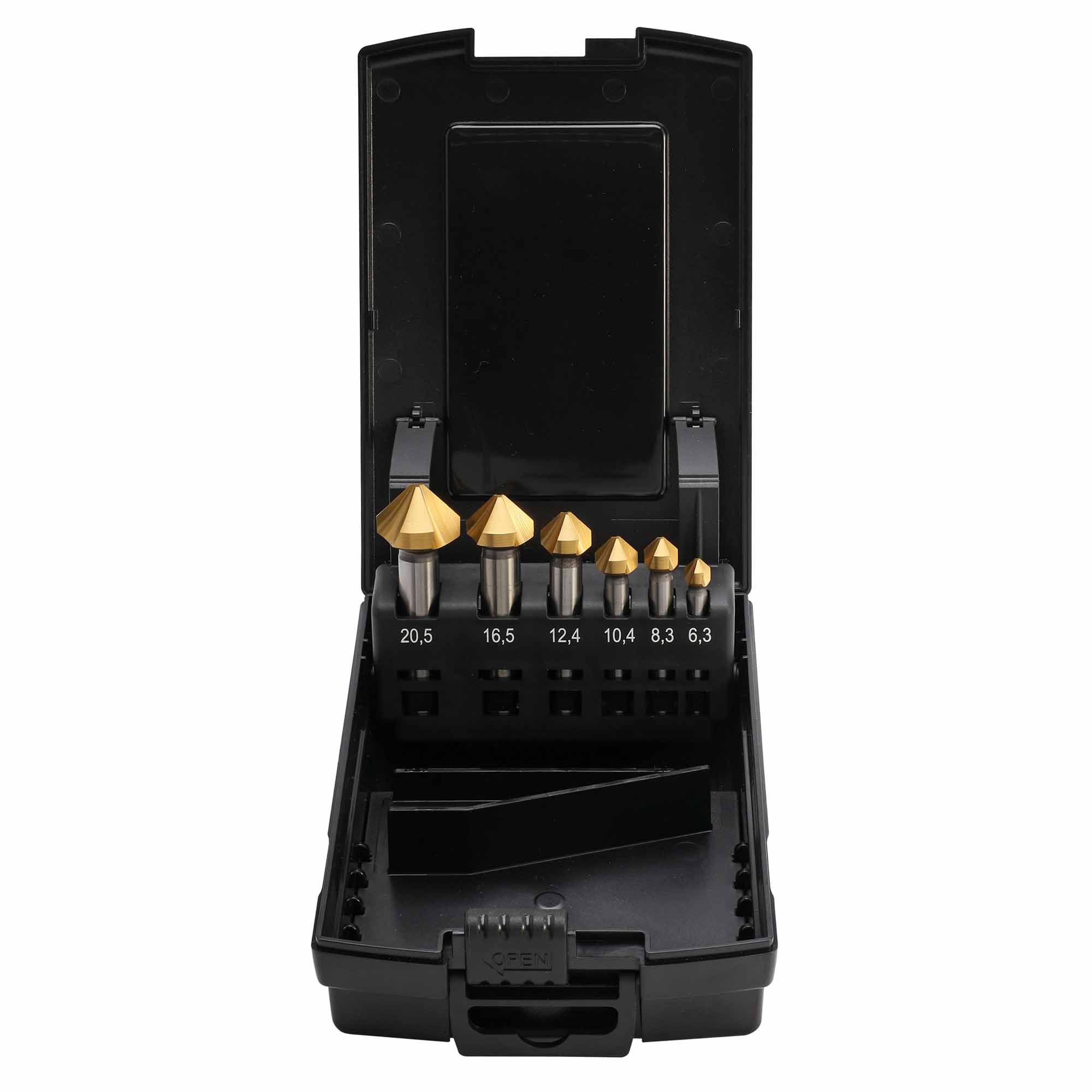 Набор зенковок по металлу MASTER-TOOL 90° 6,3-20,5мм 3z HSS-G TiN 6шт 102152TPRO