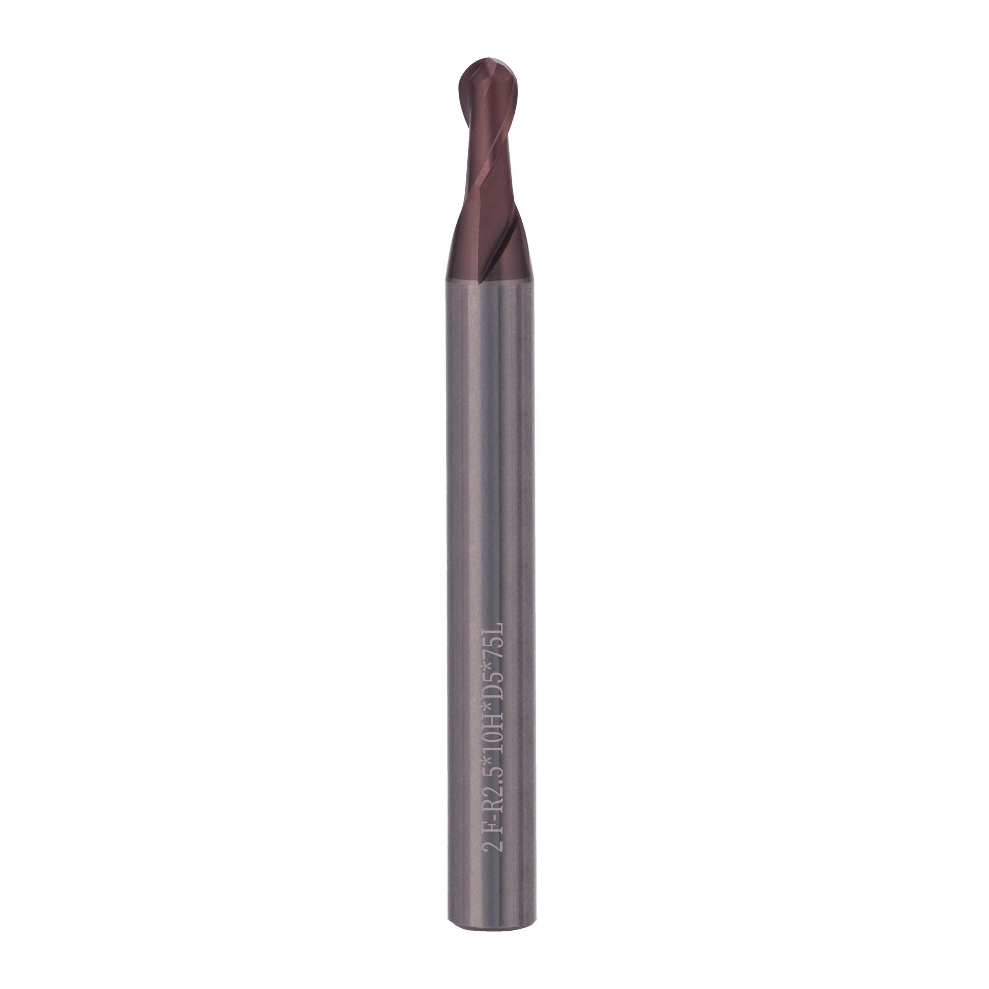 Фреза твердосплавная радиусная H-Tools 5,0x75/10мм d06 2z 55HRC P20 TiALN 19971-050