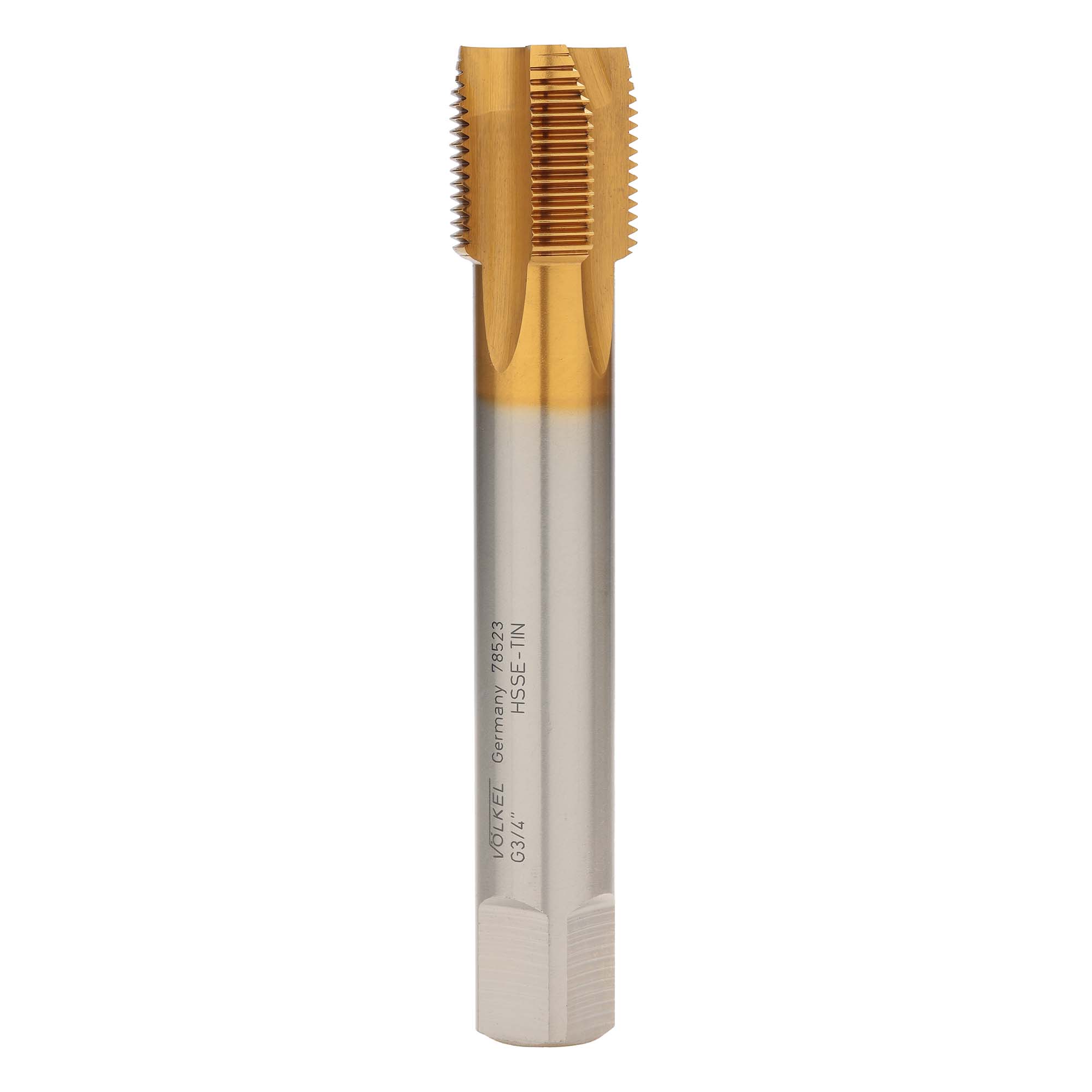 Метчик машинный Volkel HSSE TiN DIN5156 трубная резьба G 3/4"-14 78523