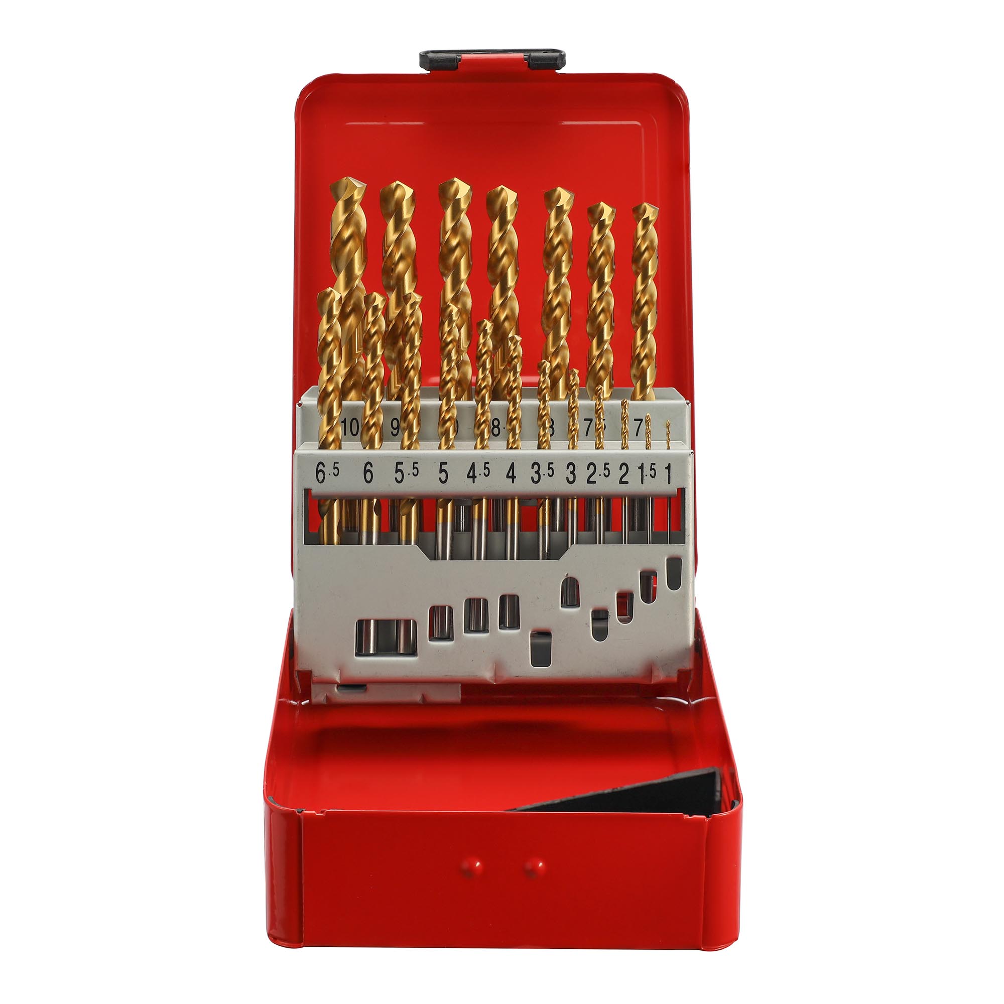 Набор сверл по металлу H-Tools Pro 1-10мм 19шт HSSE-Co5 TiN 130° DIN338 215214TPRO