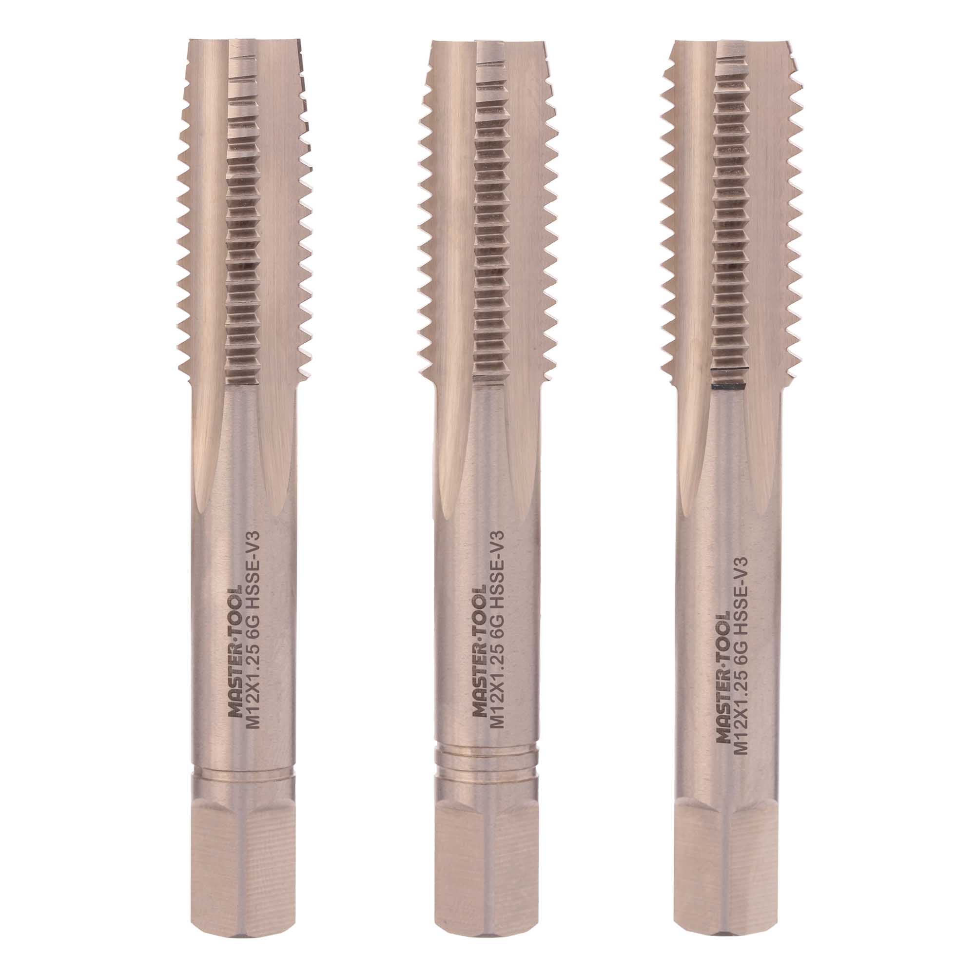 Набор метчиков 3шт Master-tool М12х1,75 HSSEV3 DIN352 6g 314250HT