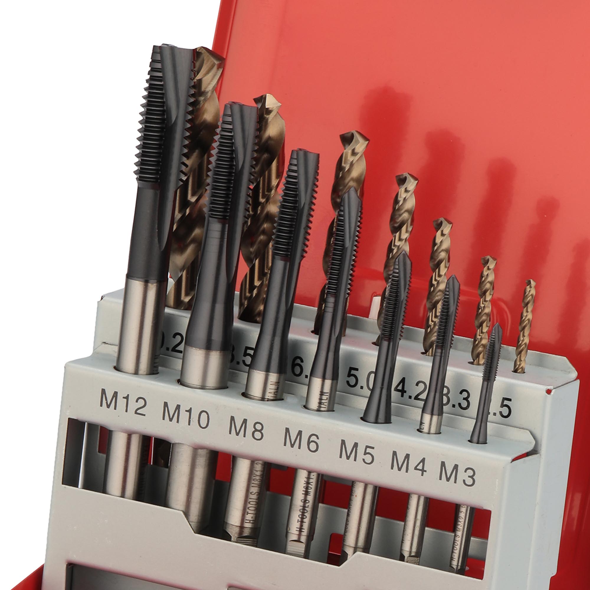 Набор машинных метчиков H-Tools M3-M12 HSSE-TiALN DIN371/376 14пр 245051FHT