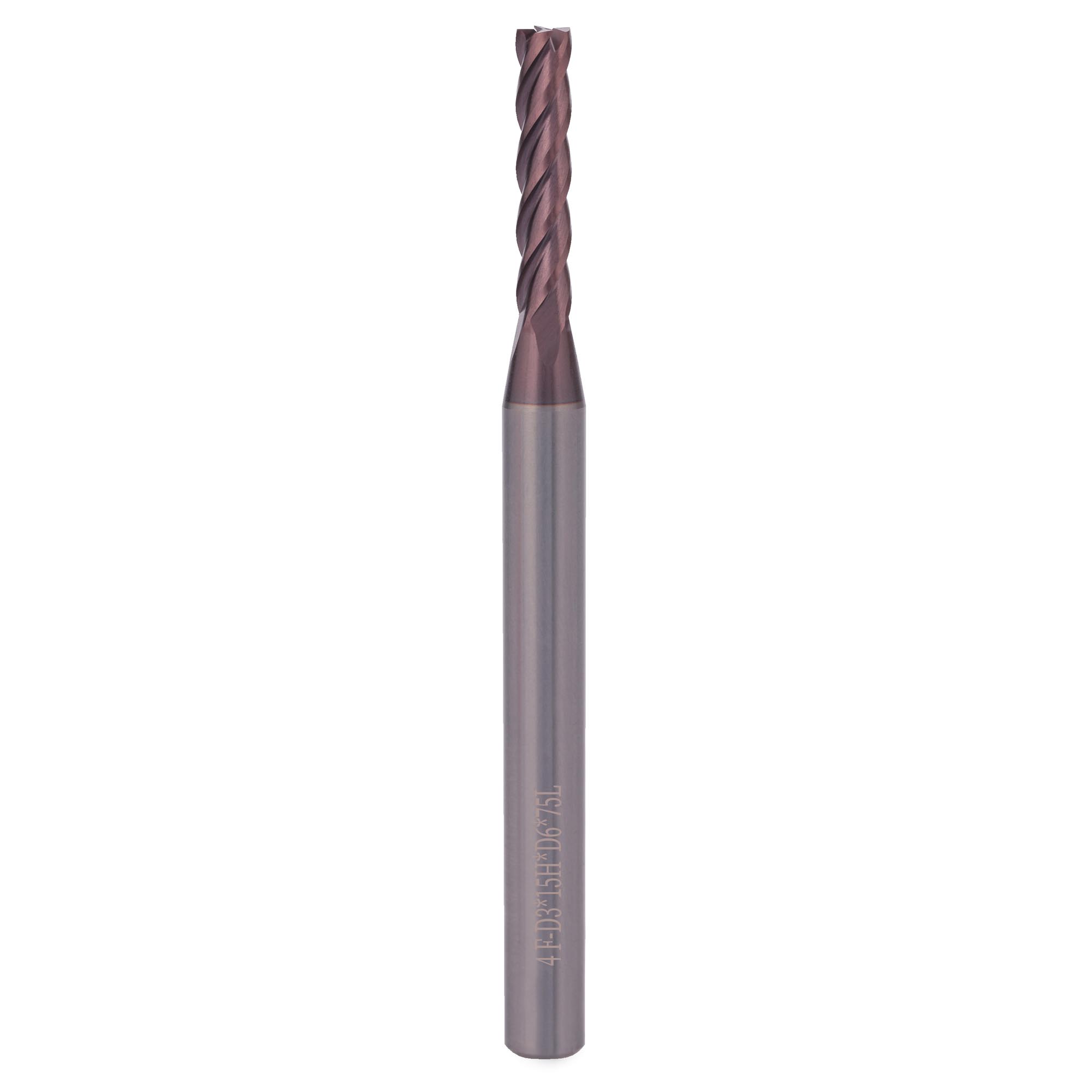 Фреза твердосплавная по металлу H-Tools 3,0x75/15мм d06 4z 55HRC P20 TiALN 19943-030