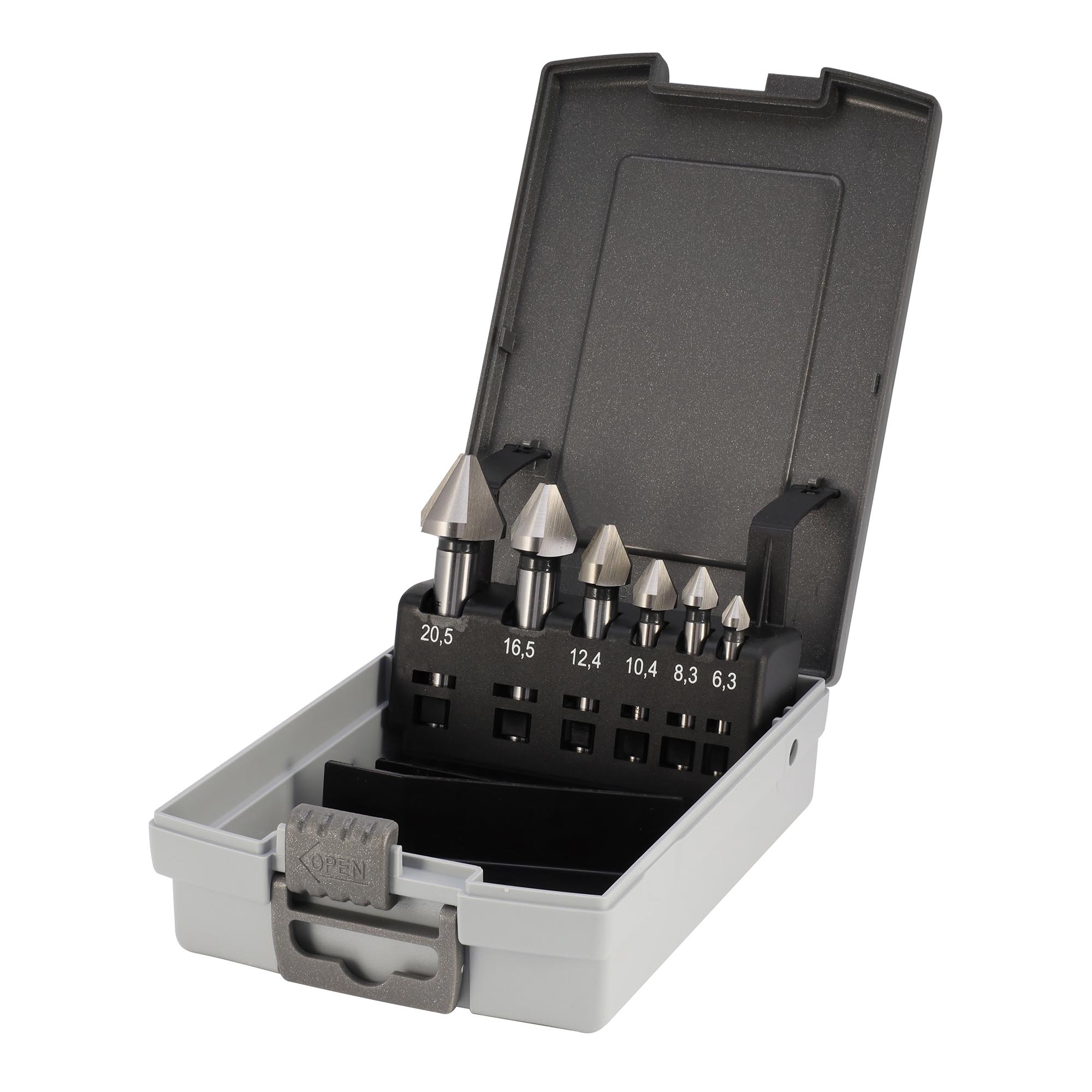 Набор зенковок H-Tools 60° 6,3-20,5мм DIN334C HSSE-Co5 3z 6шт 896806EHT