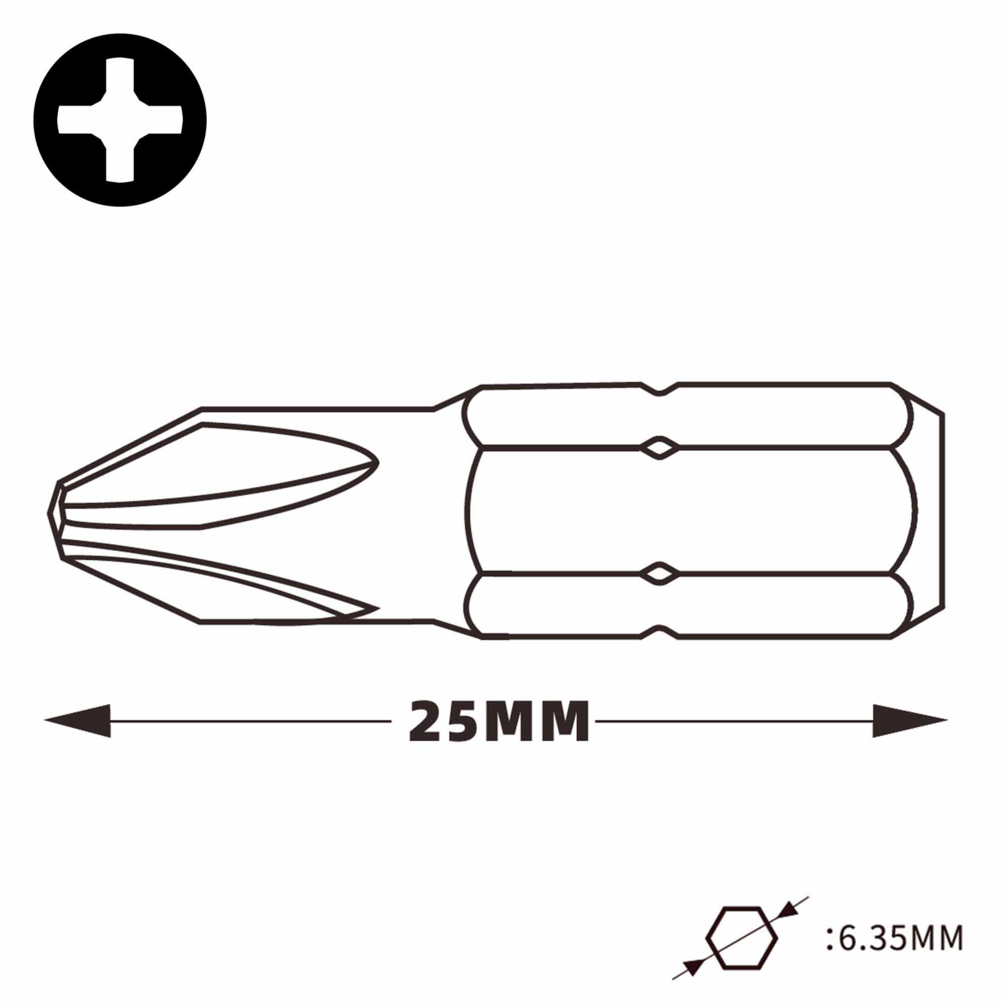 Бита Wiha Standard PH1х25мм 7011Z 1шт 01657