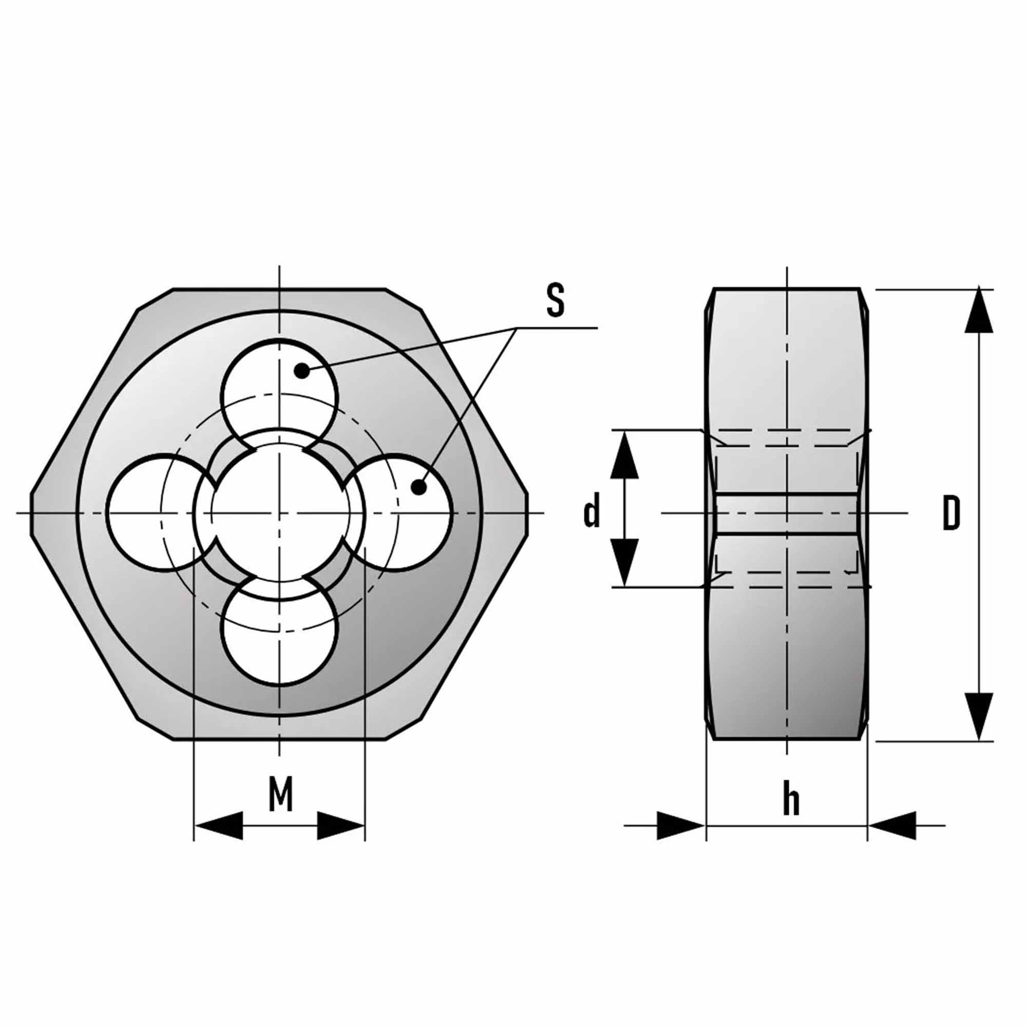 Плашка трубная Bucovice Tools G 1/8"-28 HSS DIN 382 A 27x11мм 222180