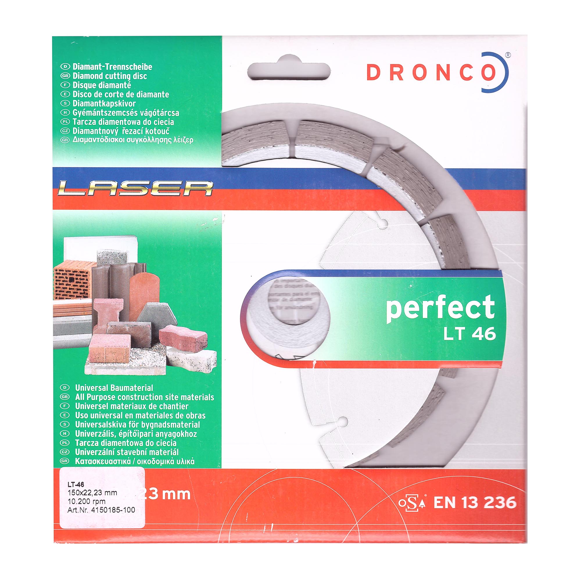 Диск алмазный сегментный DRONCO 150х22,2мм LT46 по бетону 4150185-100