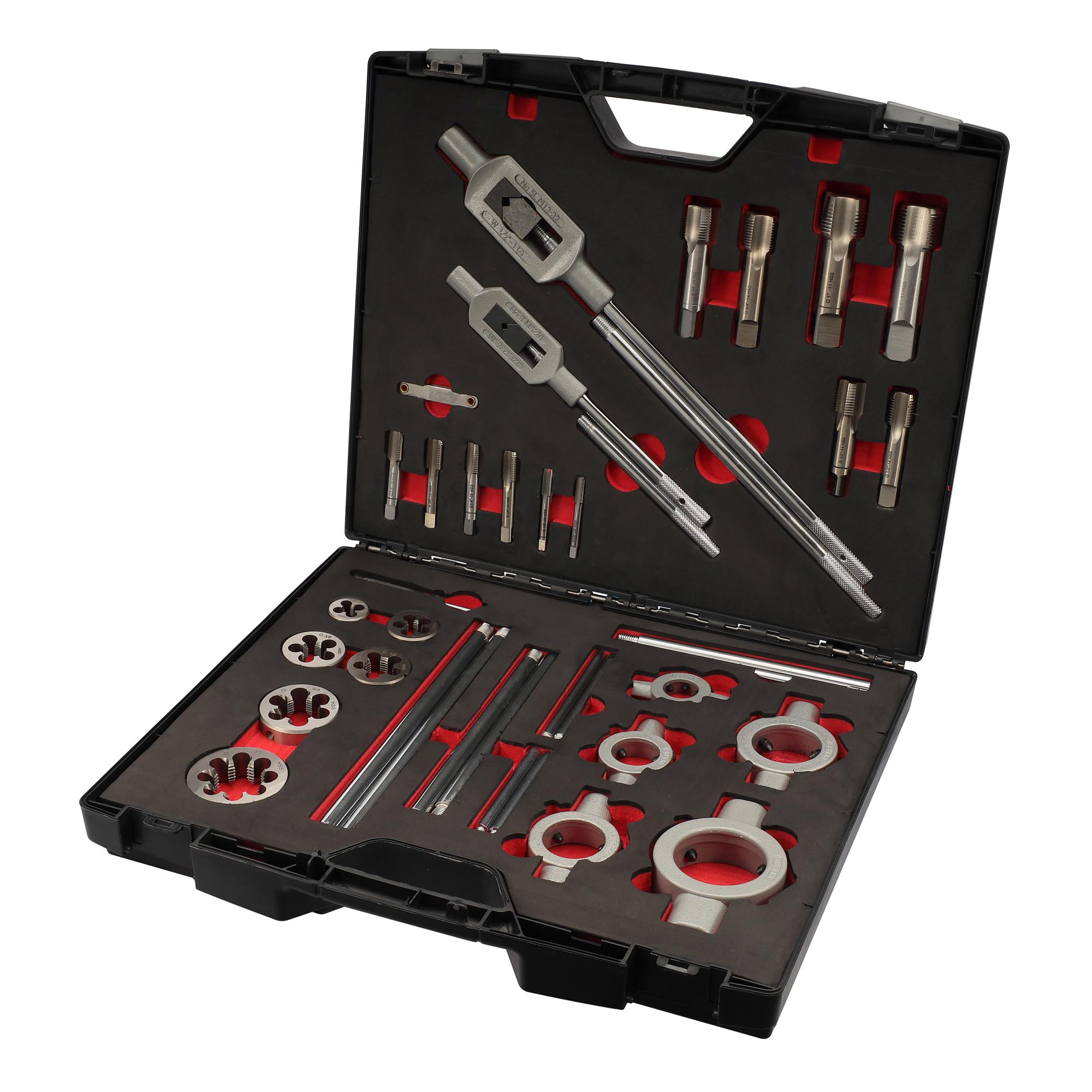 Набор метчиков и плашек H-Tools G(BSP) 1/8"-1,0" HSS-G 27пр 245074HT