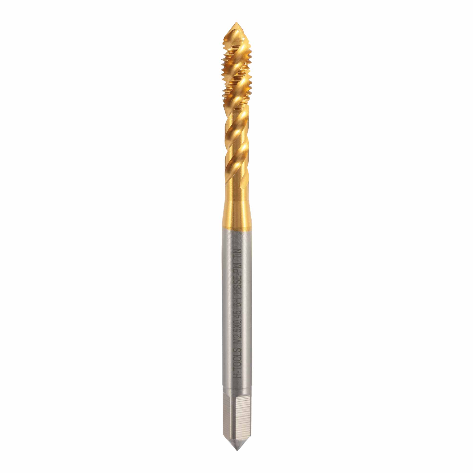 Метчик винтовой машинный H-Tools HSSEPM TiN DIN371C R45 6h М2,5х0,45 30130THT
