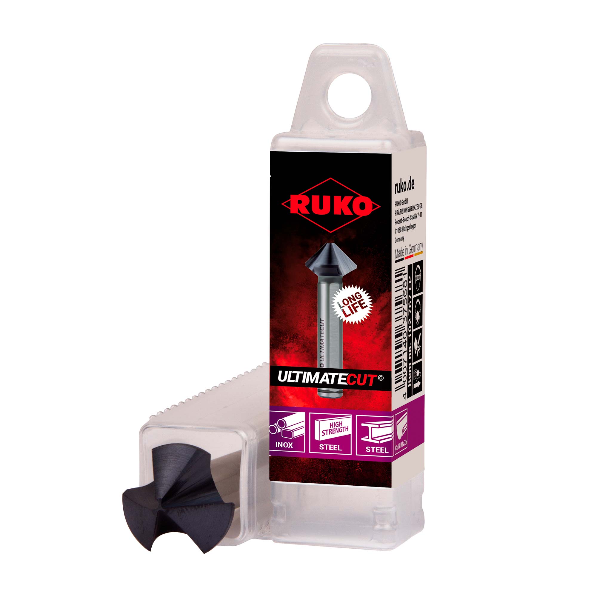 Зенковка по металлу Ruko UltimateCut 90° 6,3мм HSS-G RunaTec 3z DIN335C L45мм d5мм 102767P