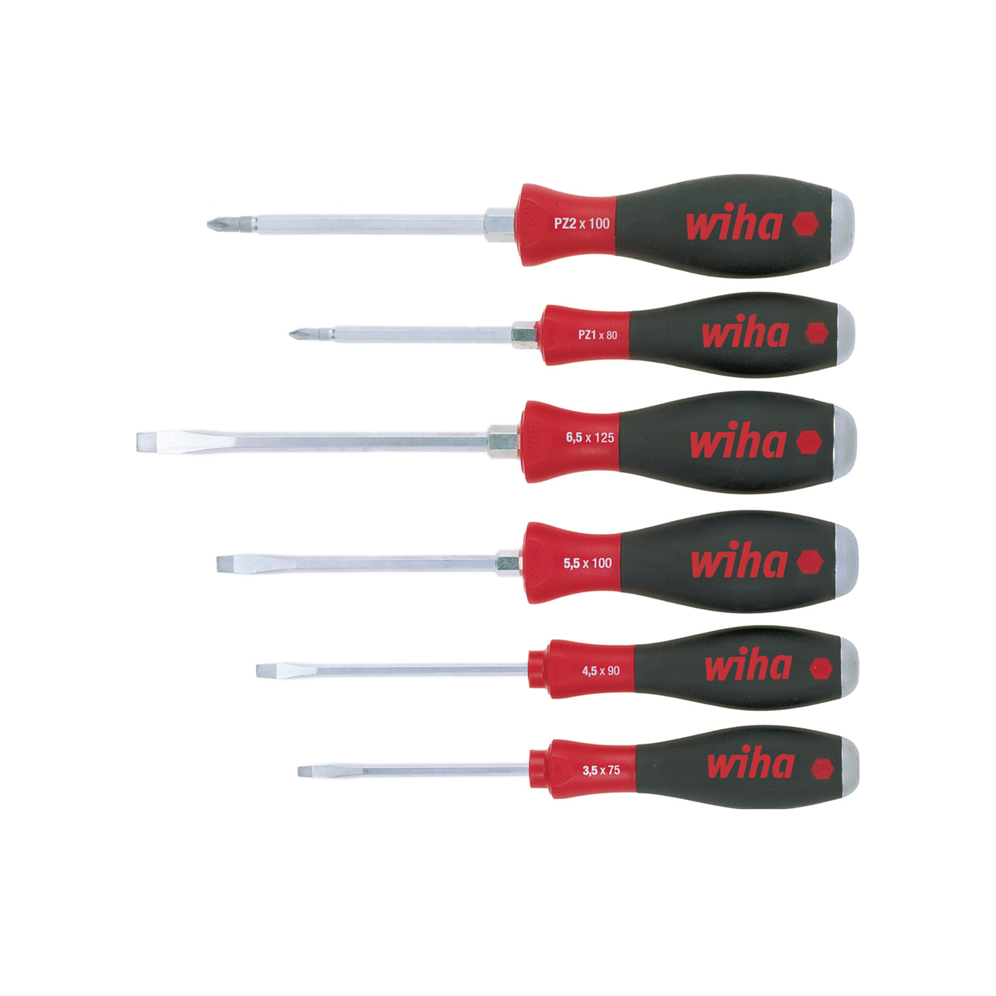 Набор отверток SoftFinish SL/PZ (под ключ, ударные) 6пр Wiha 530 21251