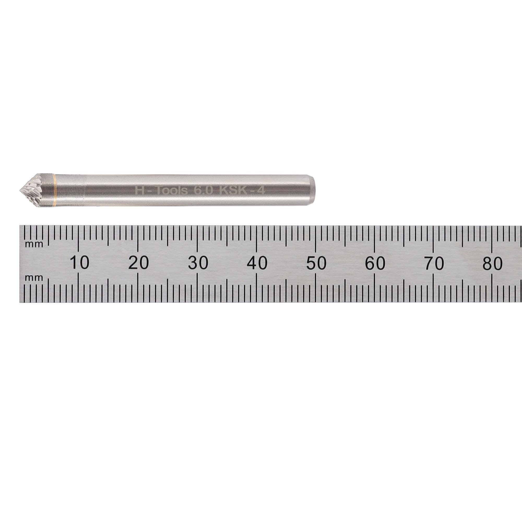 Бор-фреза твердосплавная H-Tools K(KSK) 90° 6,0x3x50x6мм HM 116228HT