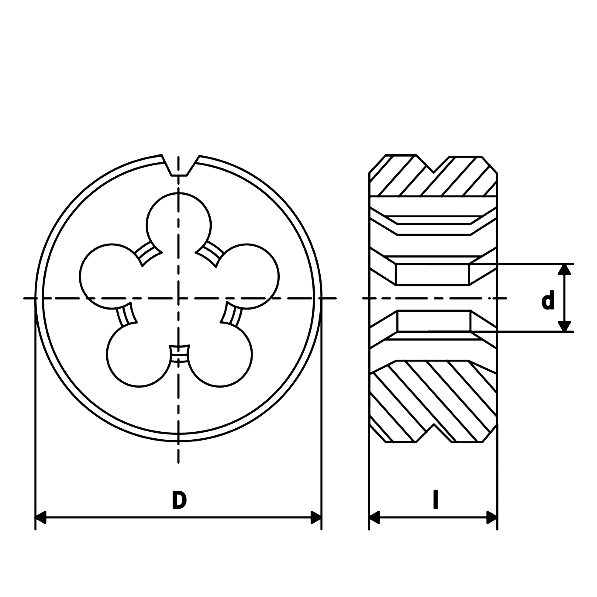 Плашка дюймовая Bucovice Tools UNF 3/4"-16 HSS DIN EN 22568 2A 45x14мм 246340BT