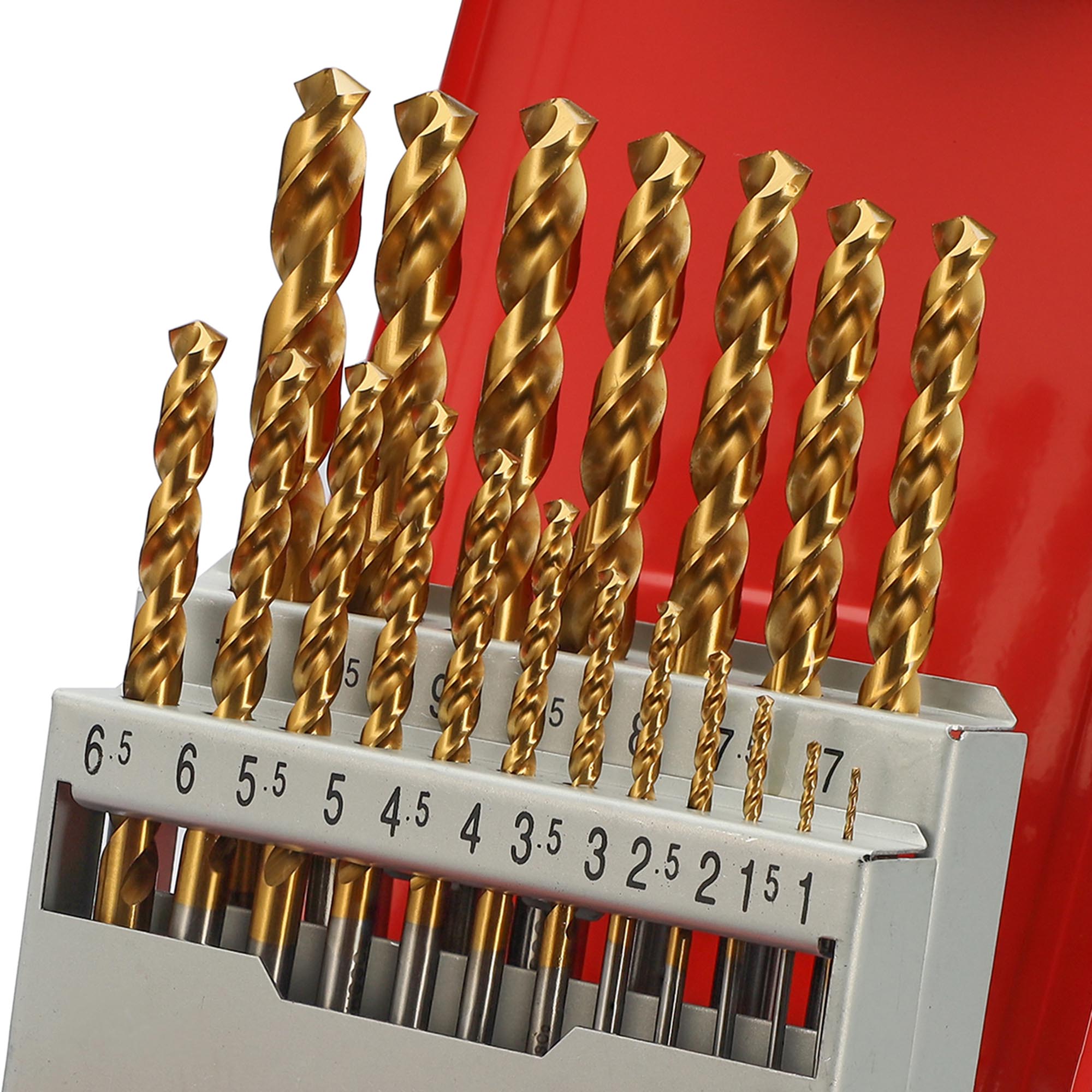 Набор сверл по металлу H-Tools Pro 1-10мм 19шт HSSE-Co5 TiN 130° DIN338 215214TPRO