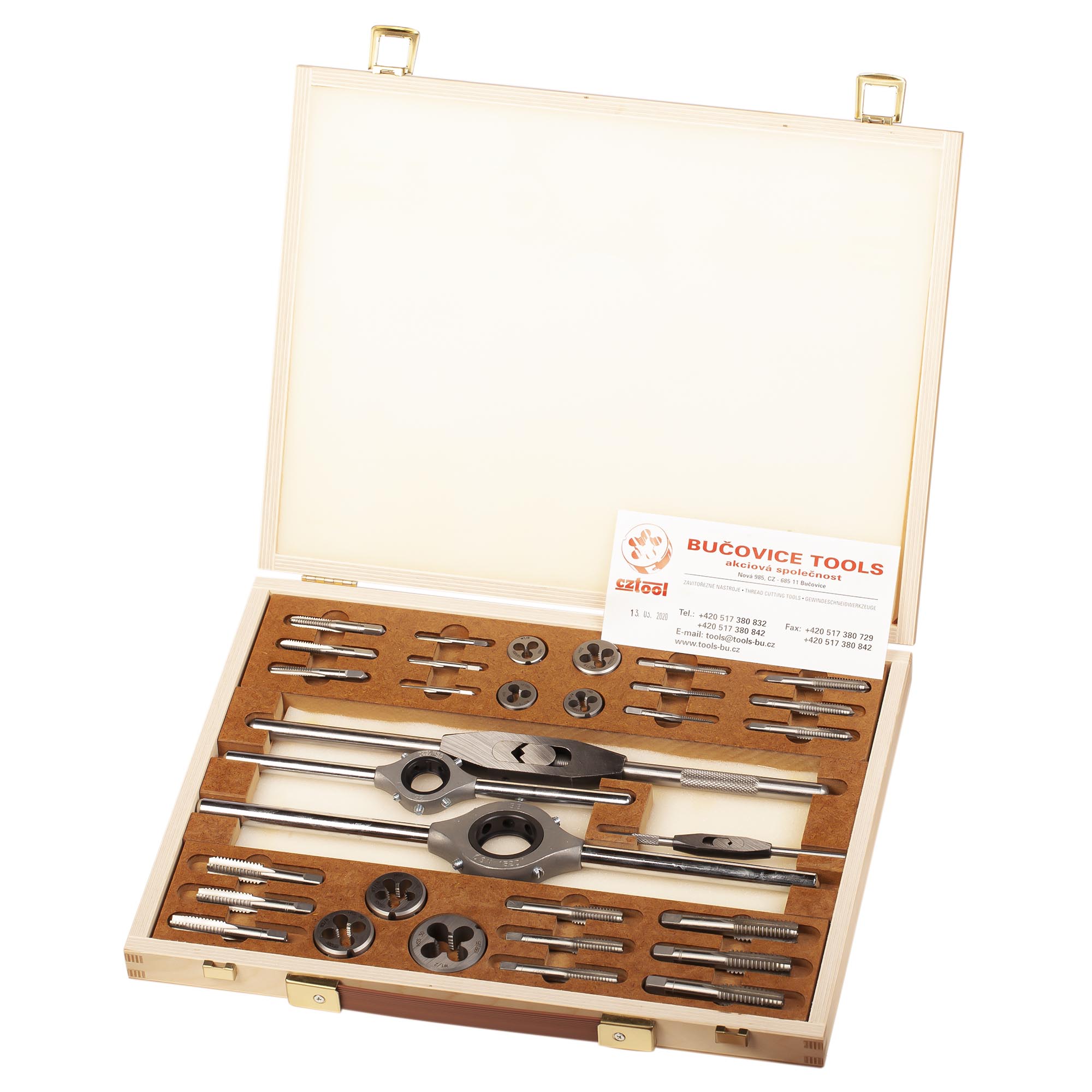 Набор метчиков и плашек Bucovice Tools BSW 1/8"-1/2" HSS 34пр 340012