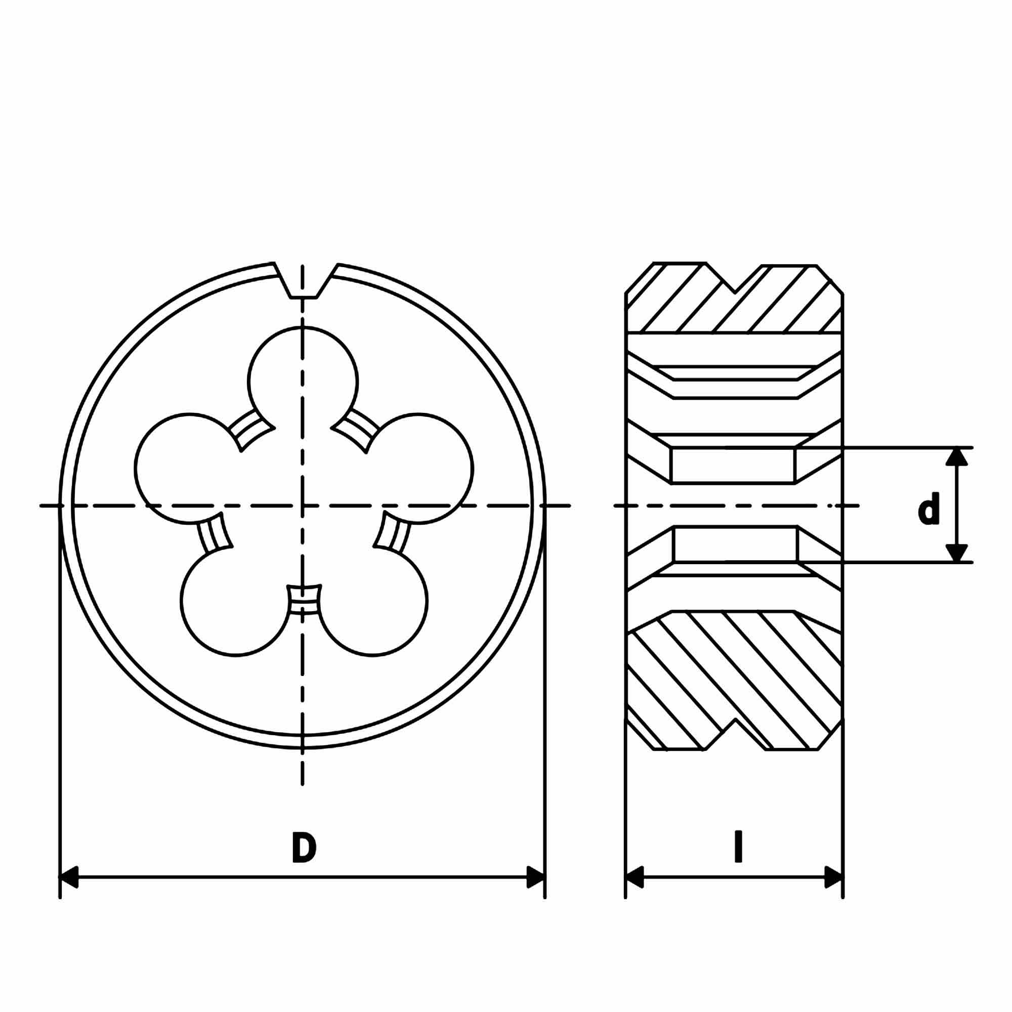 Плашка H-Tools М4х0,7 CrV DIN EN 22568 6g 20х5мм 210040HT