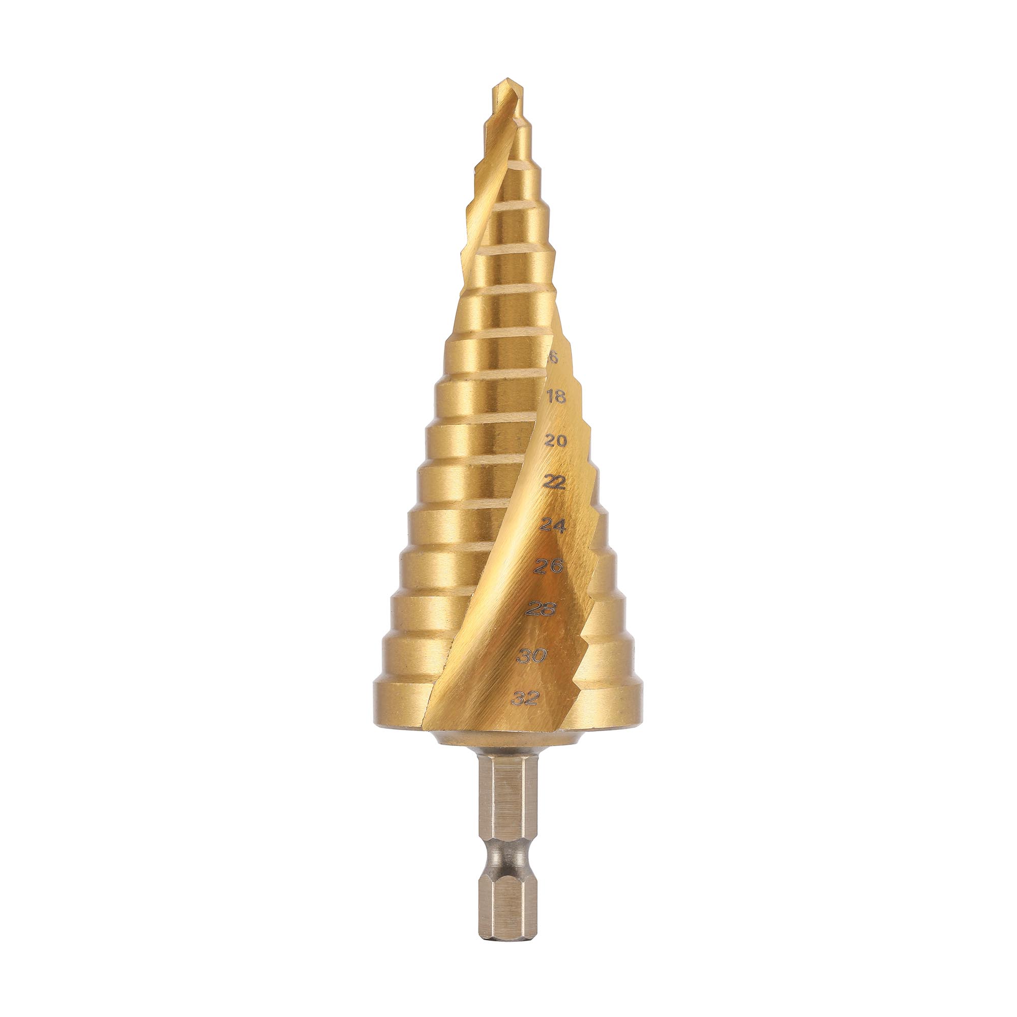 Сверло ступенчатое по металлу H-Tools 4-32мм HSS-G 14ступ. хв. 6-гр 1/4" 101052TXHT
