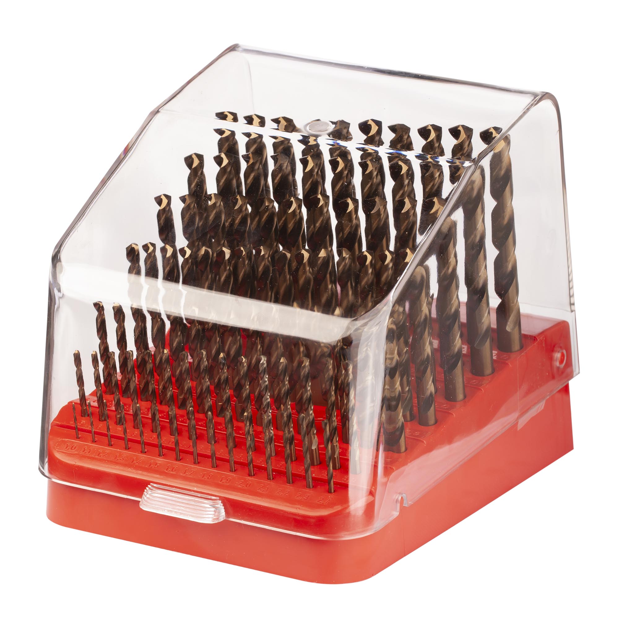 Набор сверл по металлу H-Tools 1-10мм 91шт HSSE-Co5 135° DIN338 215223HT