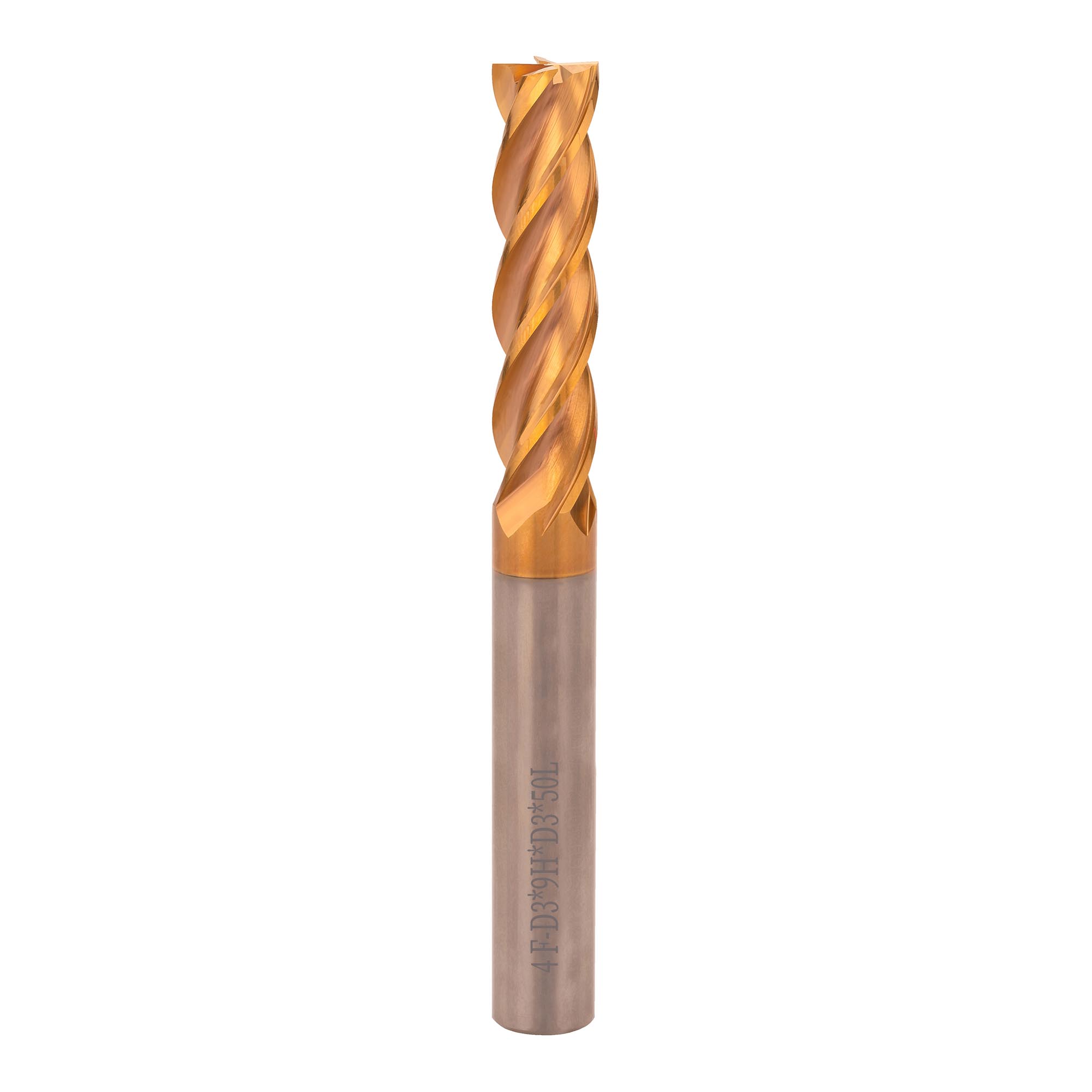 Фреза твердосплавная по металлу H-Tools 3,0x50/9мм d04 4z 60HRC P30 TiSiCrN 6804-030-d04
