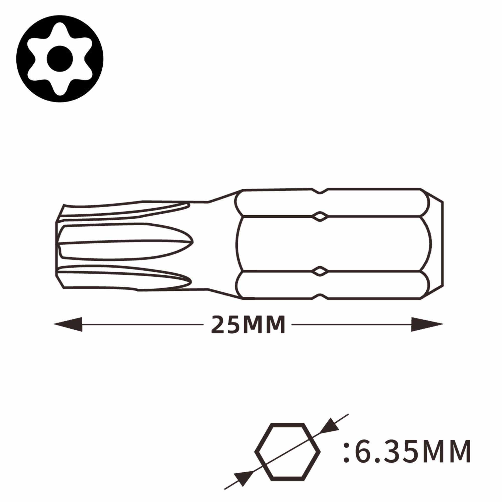 Бита T30H х25мм TORX TR (с отверстием) Wiha 7015ZH 01732