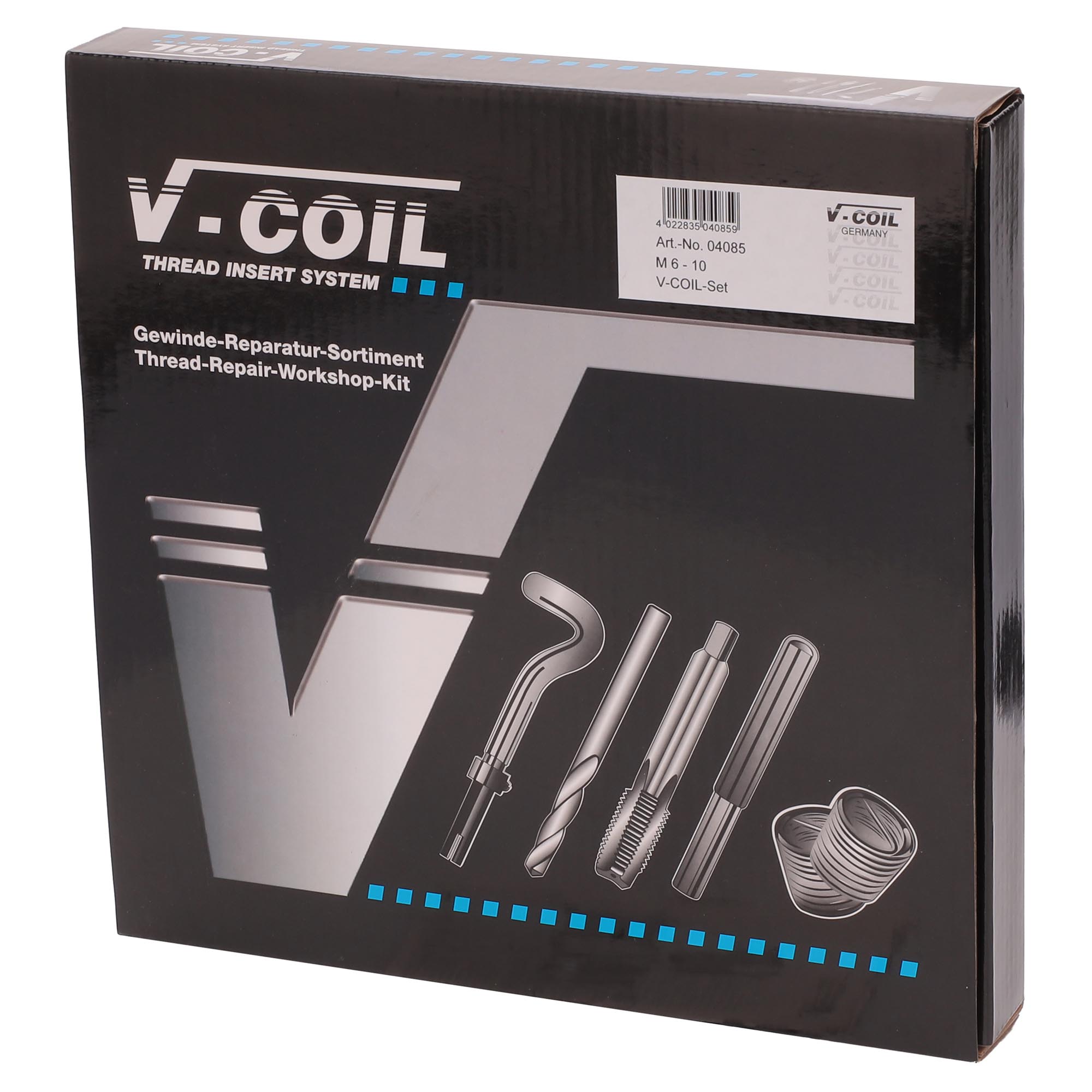 Набор для восстановления резьбы VC85 М6-М10 87пр V-Coil Volkel 04085