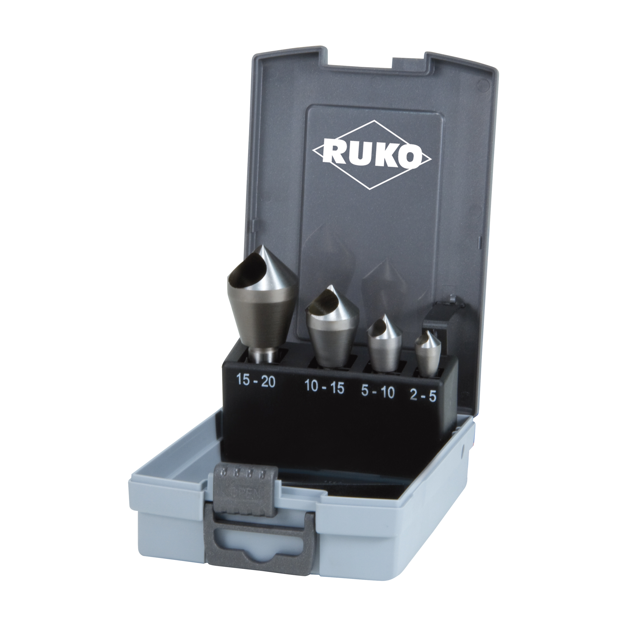 Набор полых зенковок с отверстием Ruko 90° 2/5-15/20 HSS-G 1z 4шт 102312RO