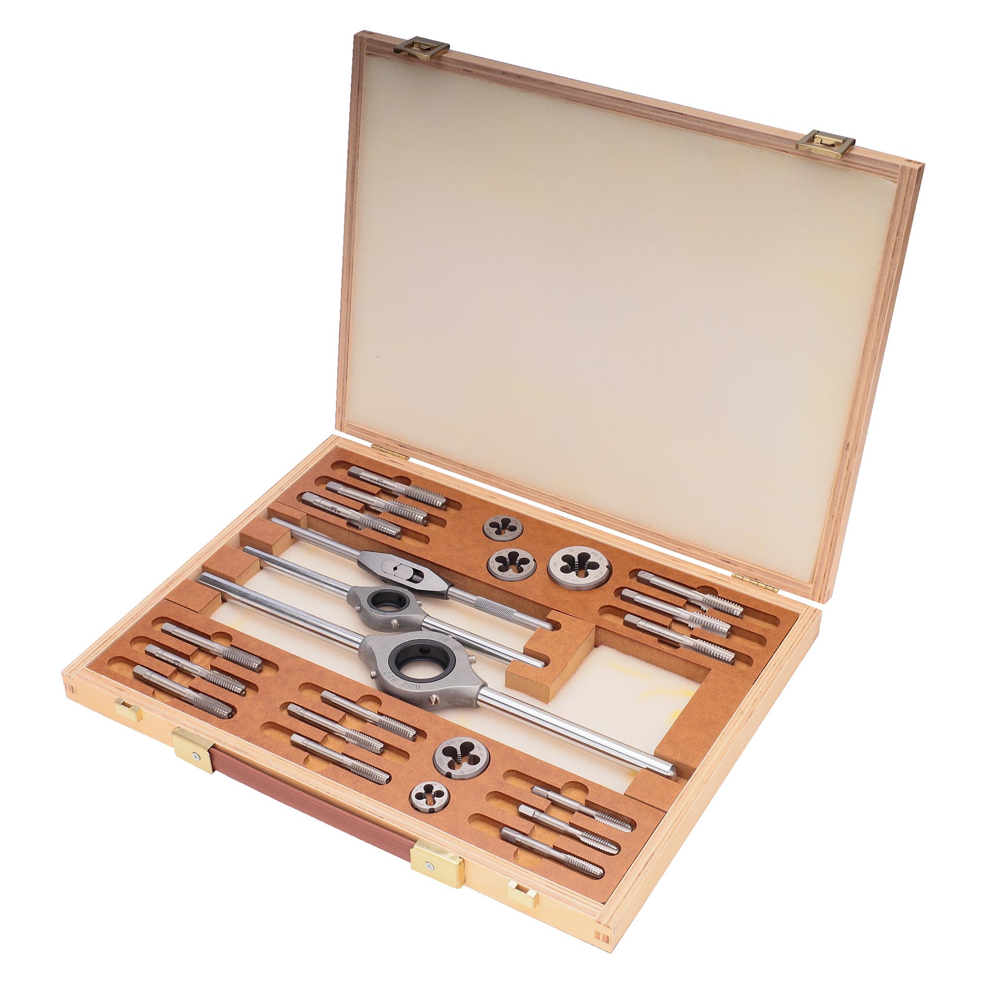 Набор метчиков и плашек Bucovice Tools UNC 1/4"-1/2" HSS 25пр 345100