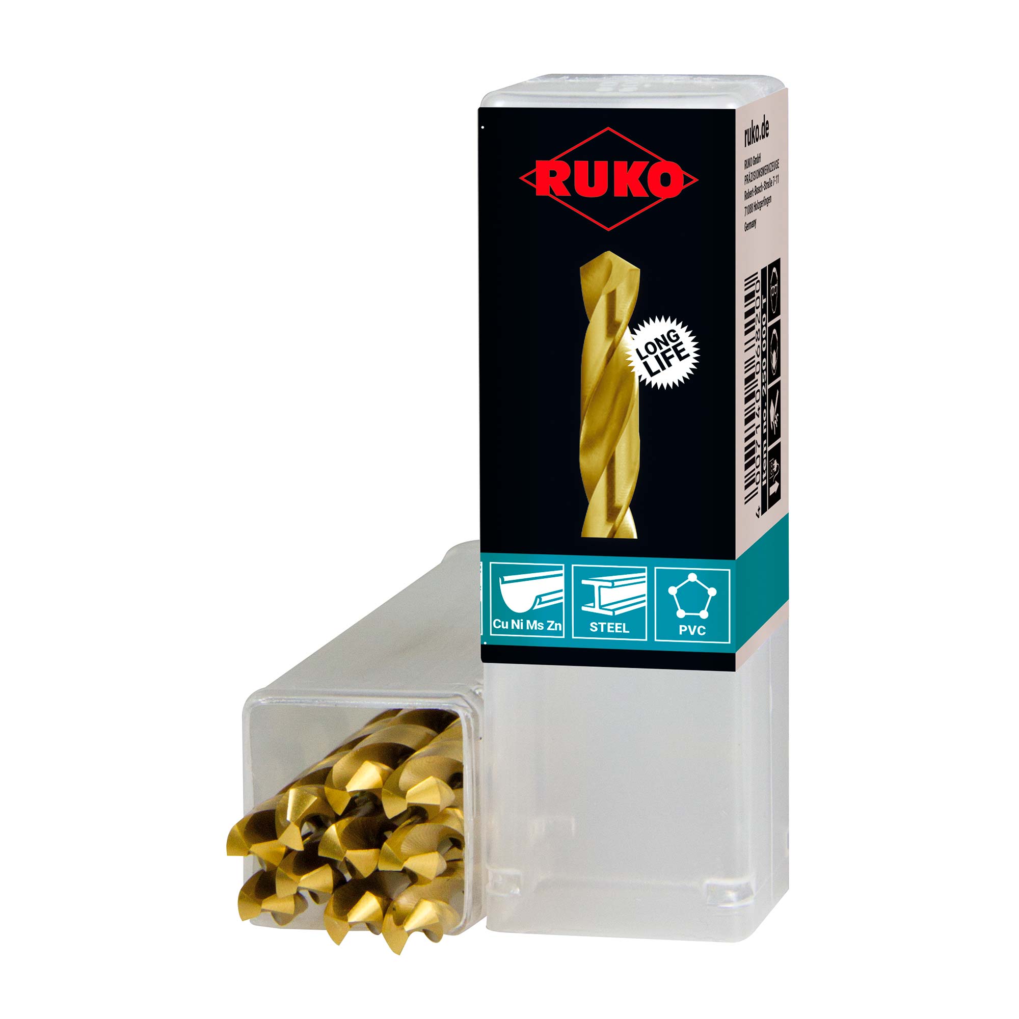 Сверло по металлу Ruko 10,8x142/94мм DIN338 HSS-G TiN h8 5xD 118° 250108T