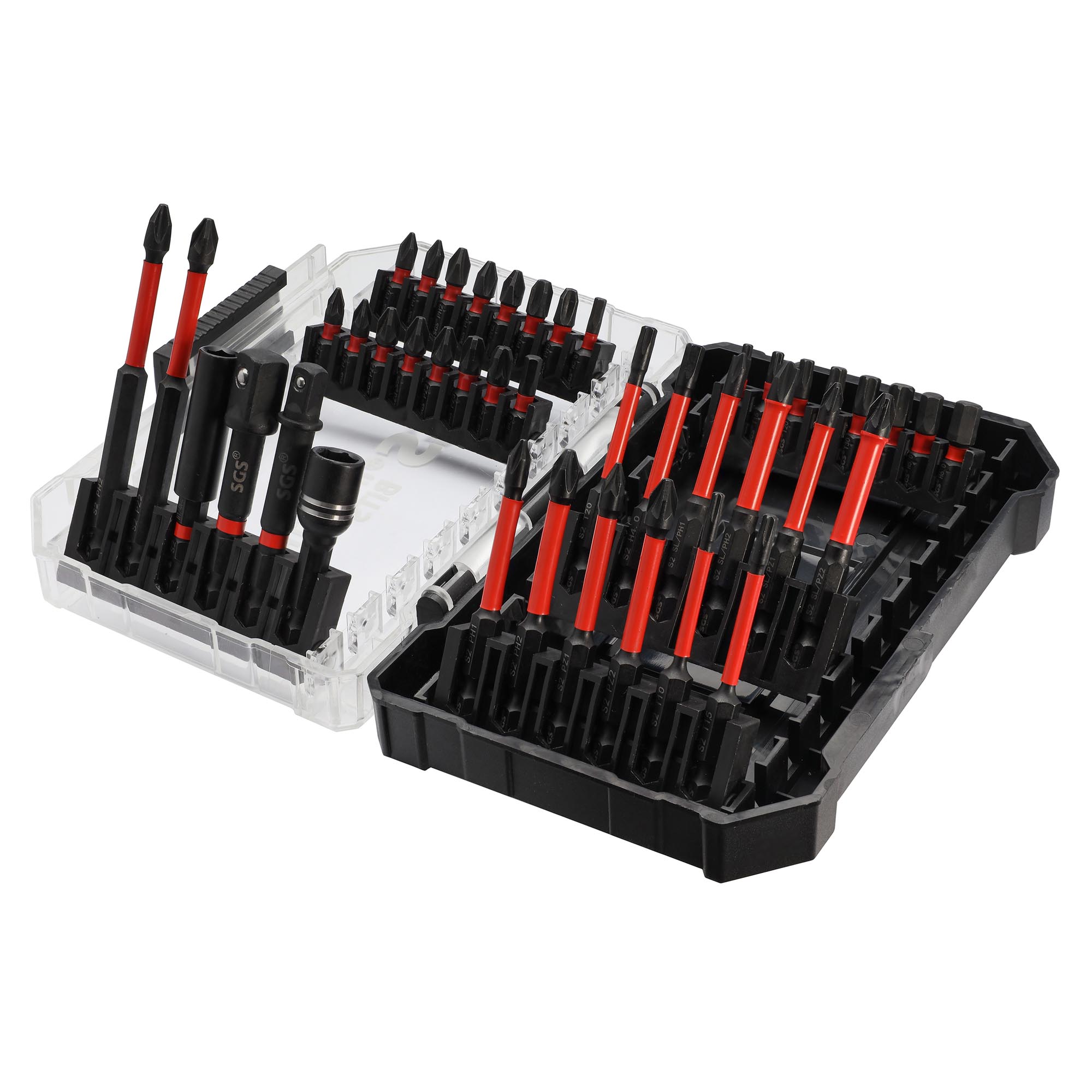 Набор ударных бит SGS PH/PZ/TORX/HEX/PLUS-MINUS S2 42шт SGS63-42C