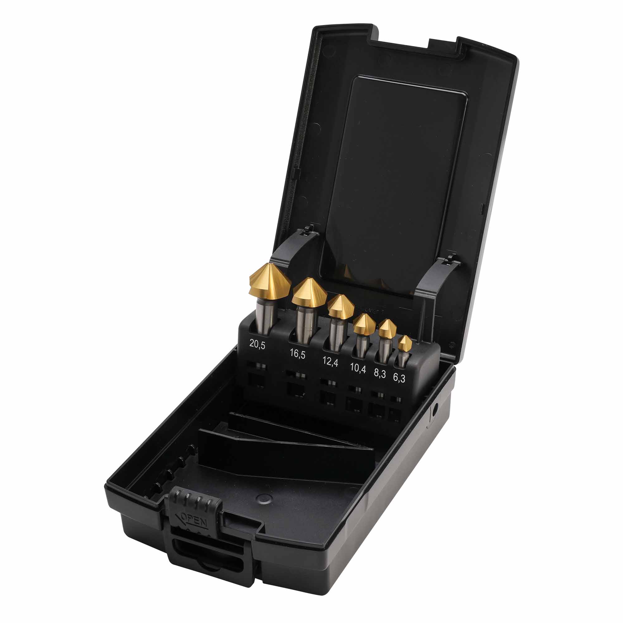 Набор зенковок по металлу MASTER-TOOL 90° 6,3-20,5мм 3z HSS-G TiN 6шт 102152TPRO