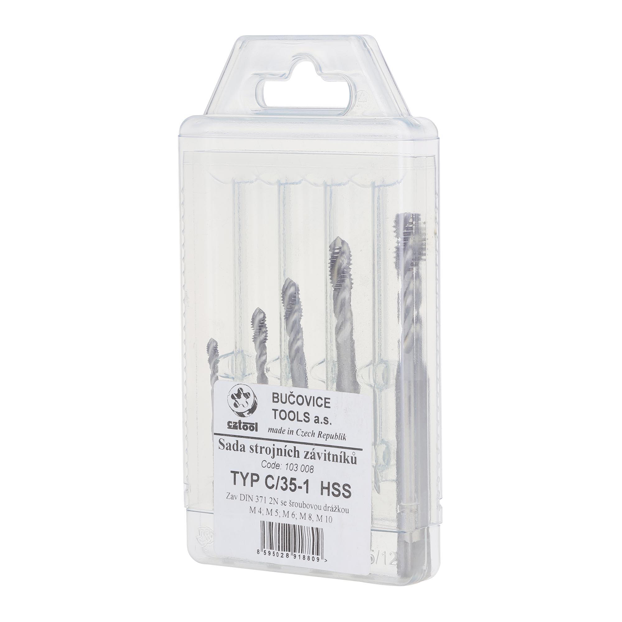 Набор машинных метчиков Bucovice Tools M4-M12 HSS DIN371/376 5пр 103112