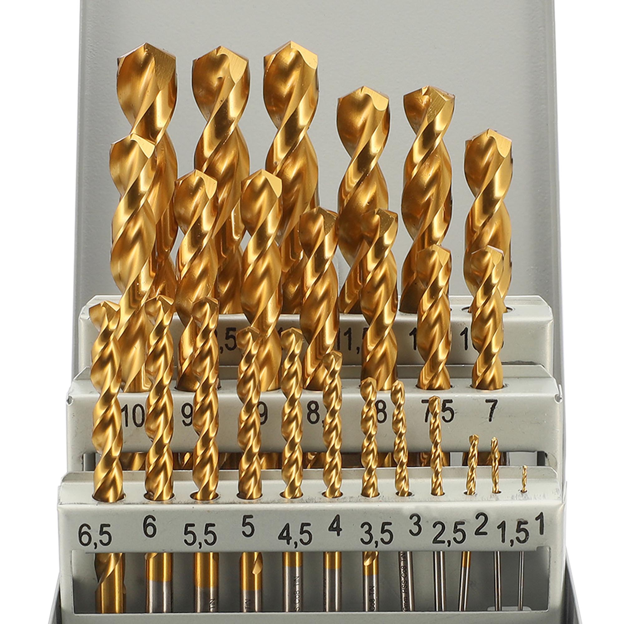 Набор сверл по металлу H-Tools 1-13мм 25шт HSSE-Co8 TiN 135° DIN338 08351300