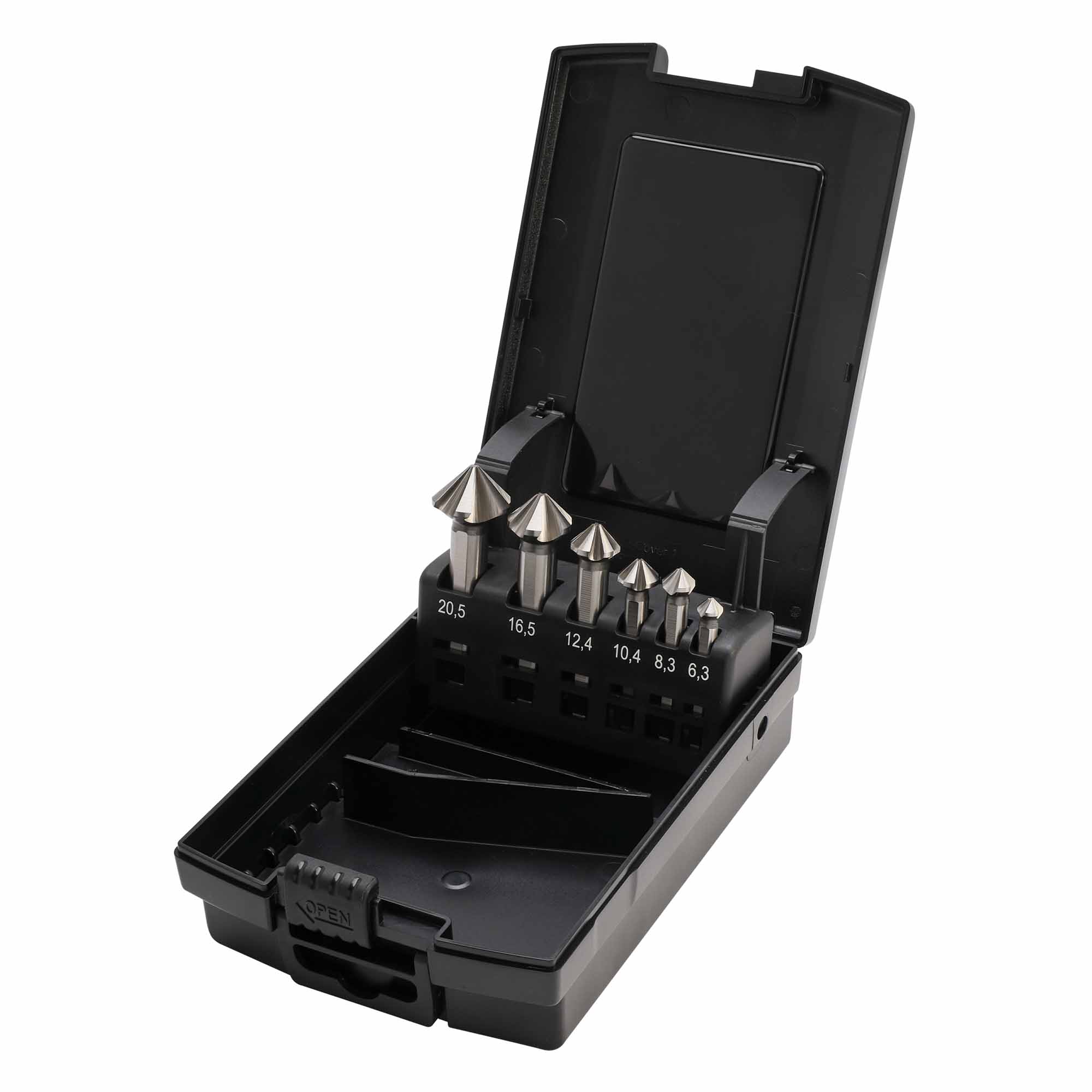 Набор зенковок по металлу MASTER-TOOL 90° 6,3-20,5мм HSS-G 5z 6шт 102890MT