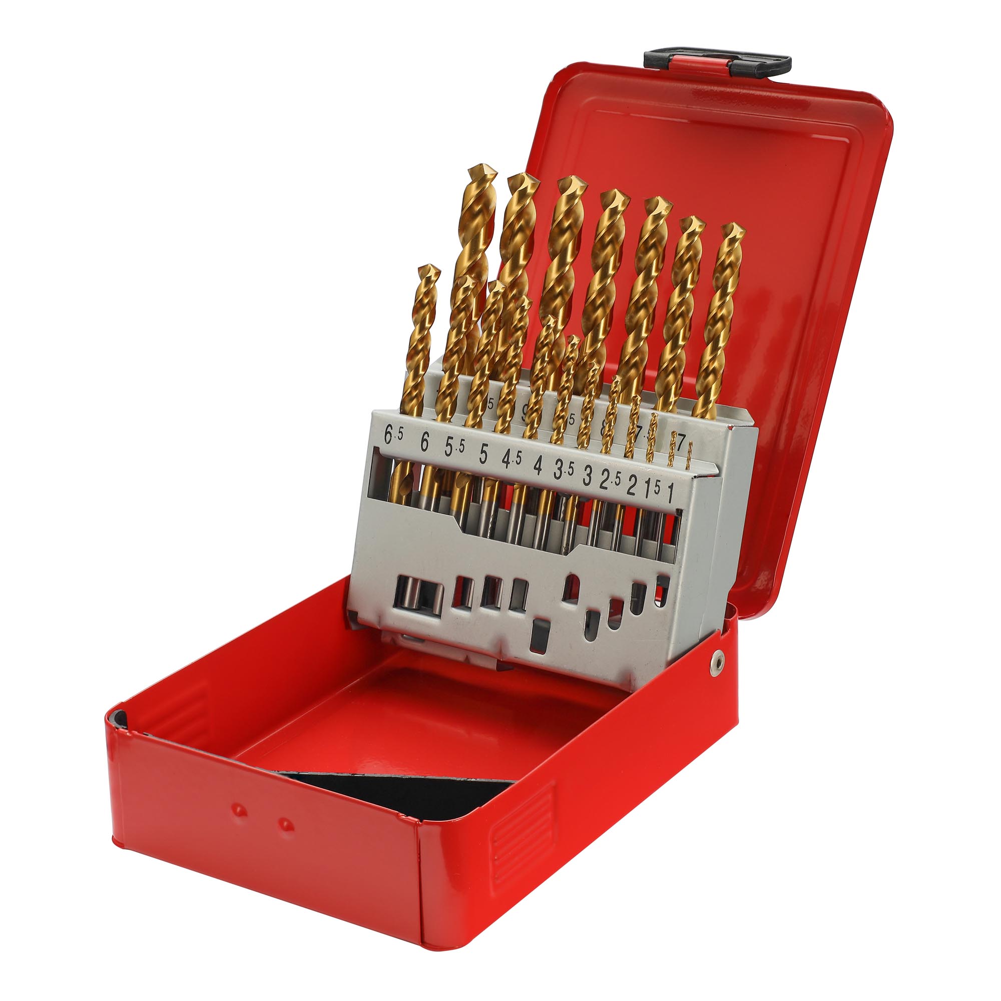 Набор сверл по металлу H-Tools Pro 1-10мм 19шт HSSE-Co5 TiN 130° DIN338 215214TPRO