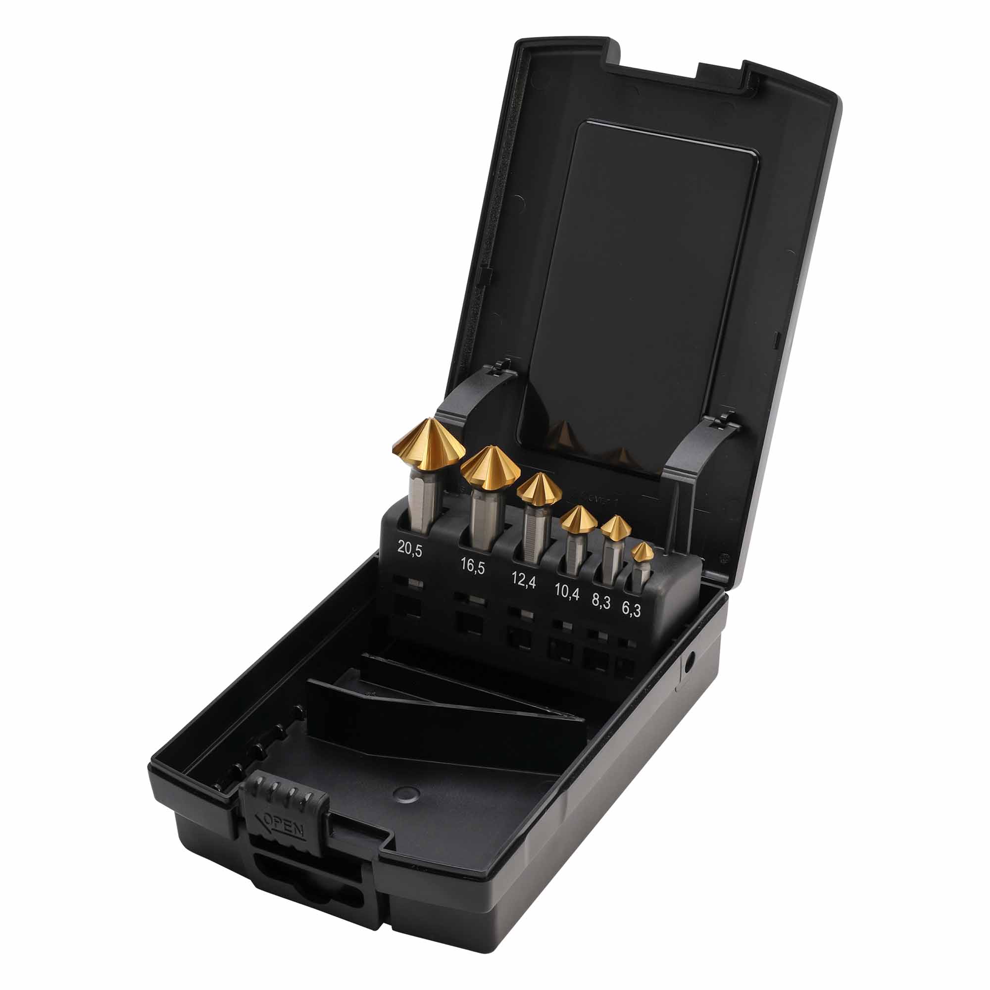 Набор зенковок по металлу MASTER-TOOL 90° 6,3-20,5мм 5z HSS-G TiN 6шт 102890TMT