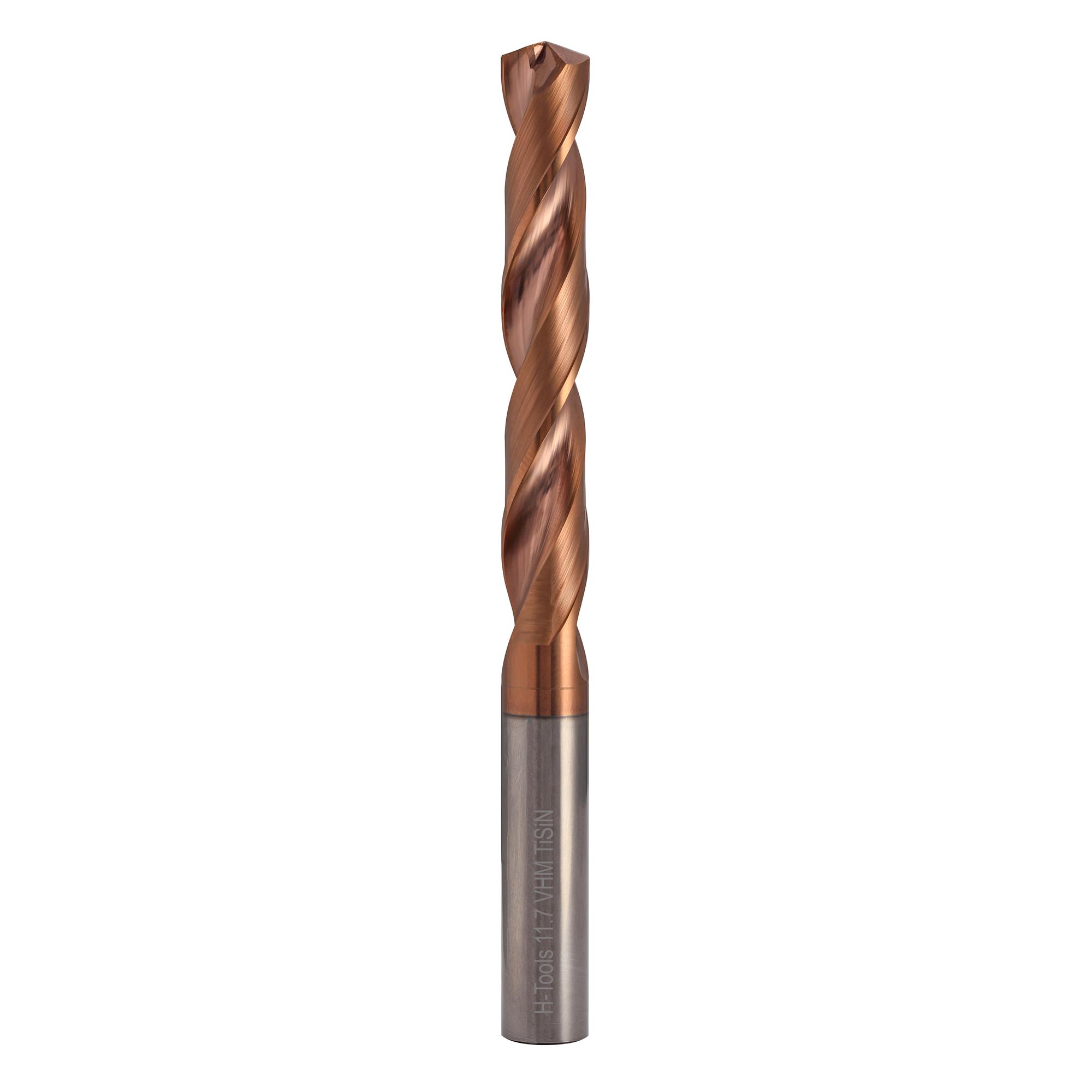 Сверло твердосплавное по металлу H-Tools 11,7x71/121мм VHM TiSiN h8 140° 8140-1117