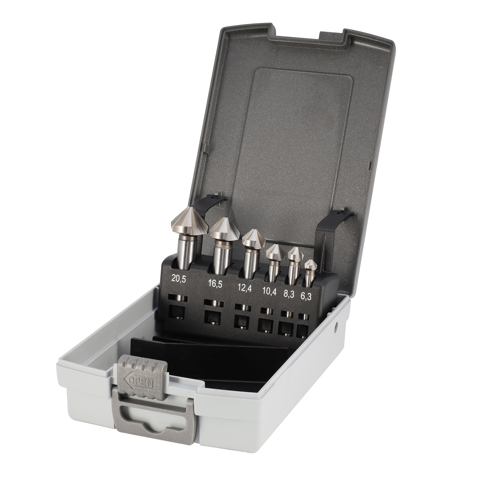 Набор зенковок H-Tools 90° 6,3-20,5мм DIN335C HSSE-Co5 3z 6шт 102152EHT