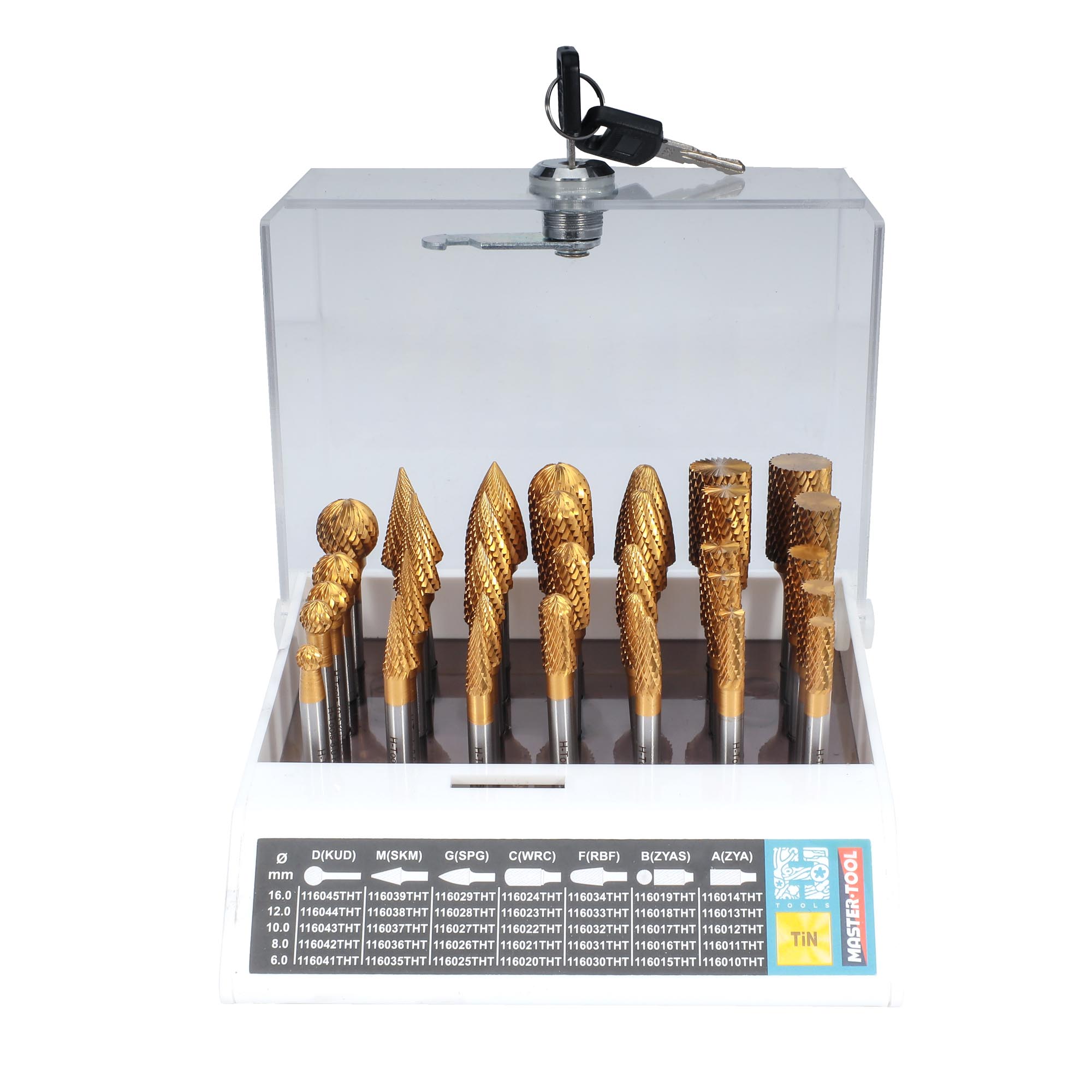 Набор бор-фрез твердосплавных H-Tools 35шт HM TiN S=6мм 116008THT