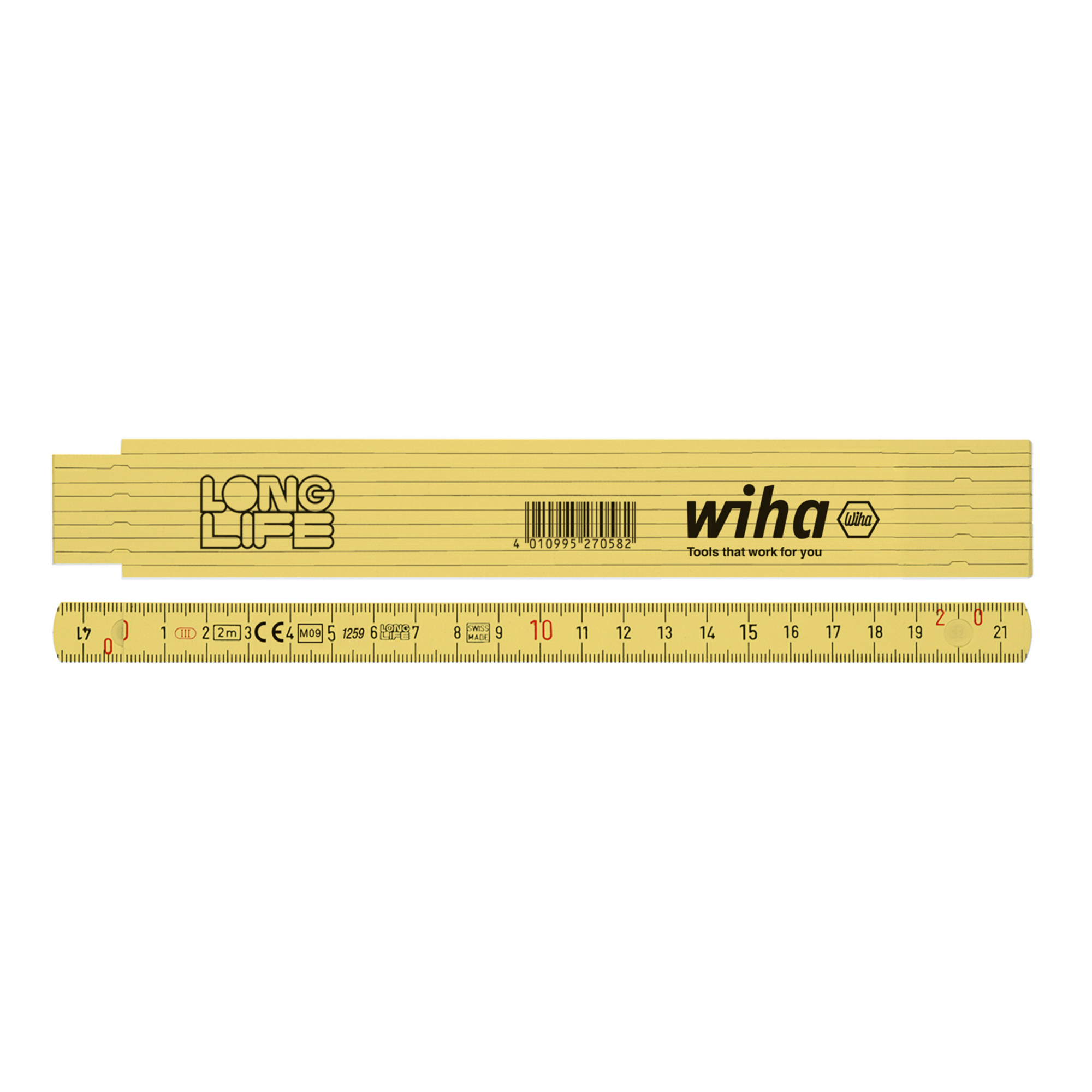 Метр складной 2м х15мм Longlife (Желтый) Wiha 4102000 27058