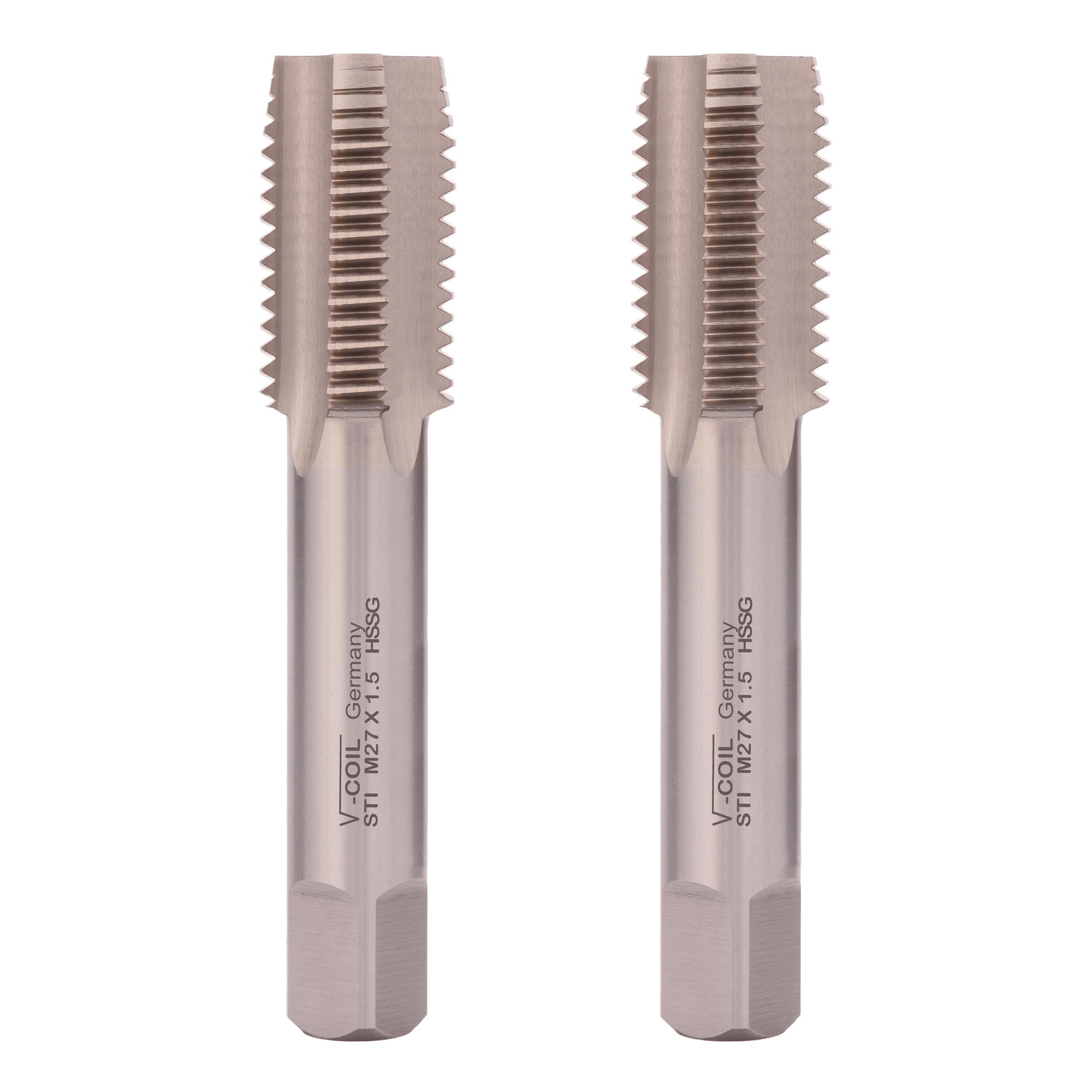 Набор метчиков для резьбовой вставки 2шт Volkel HSS-G 4h STI М27х1,5 03052
