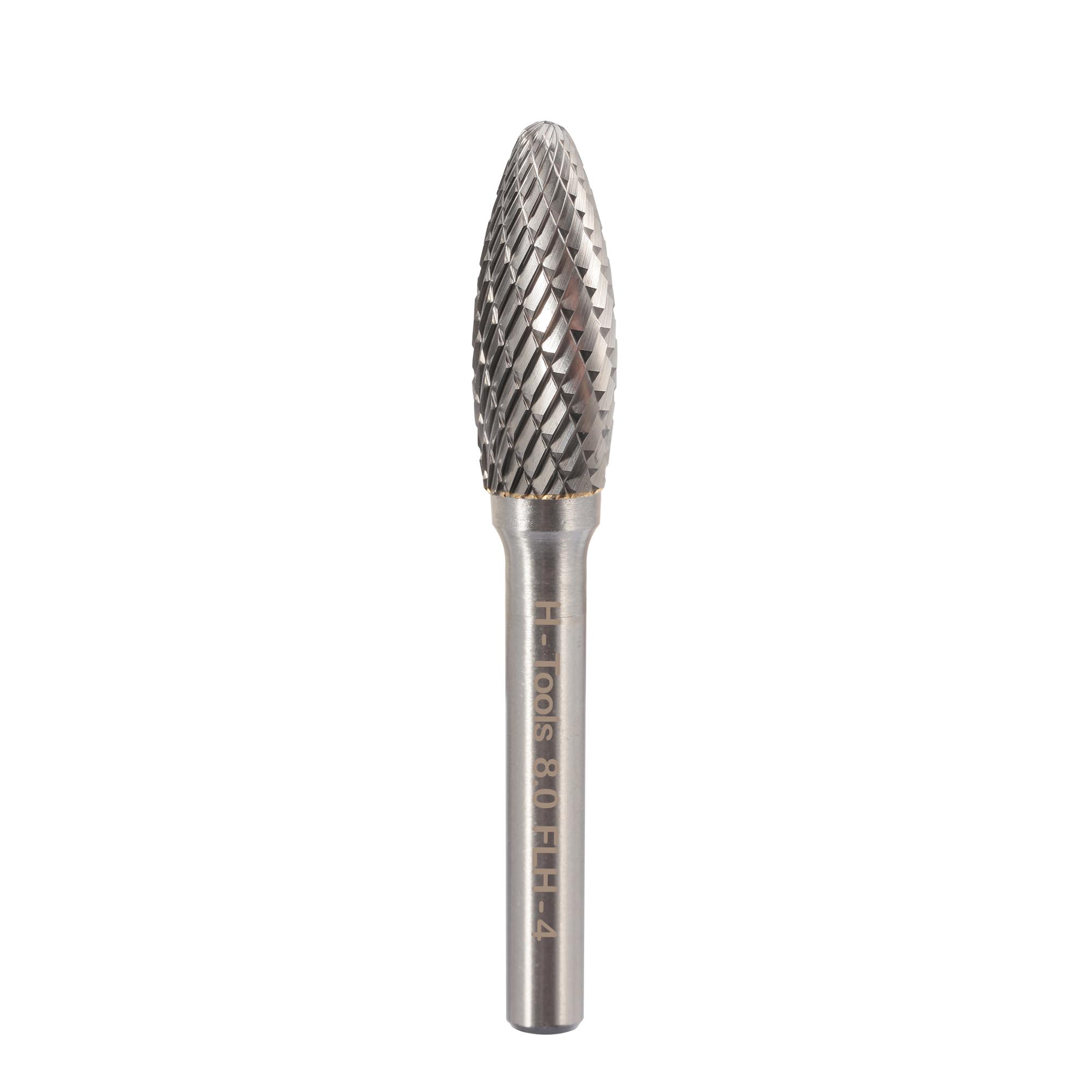 Бор-фреза твердосплавная H-Tools H(FLH) 8,0x20x60x6мм HM 116218HT