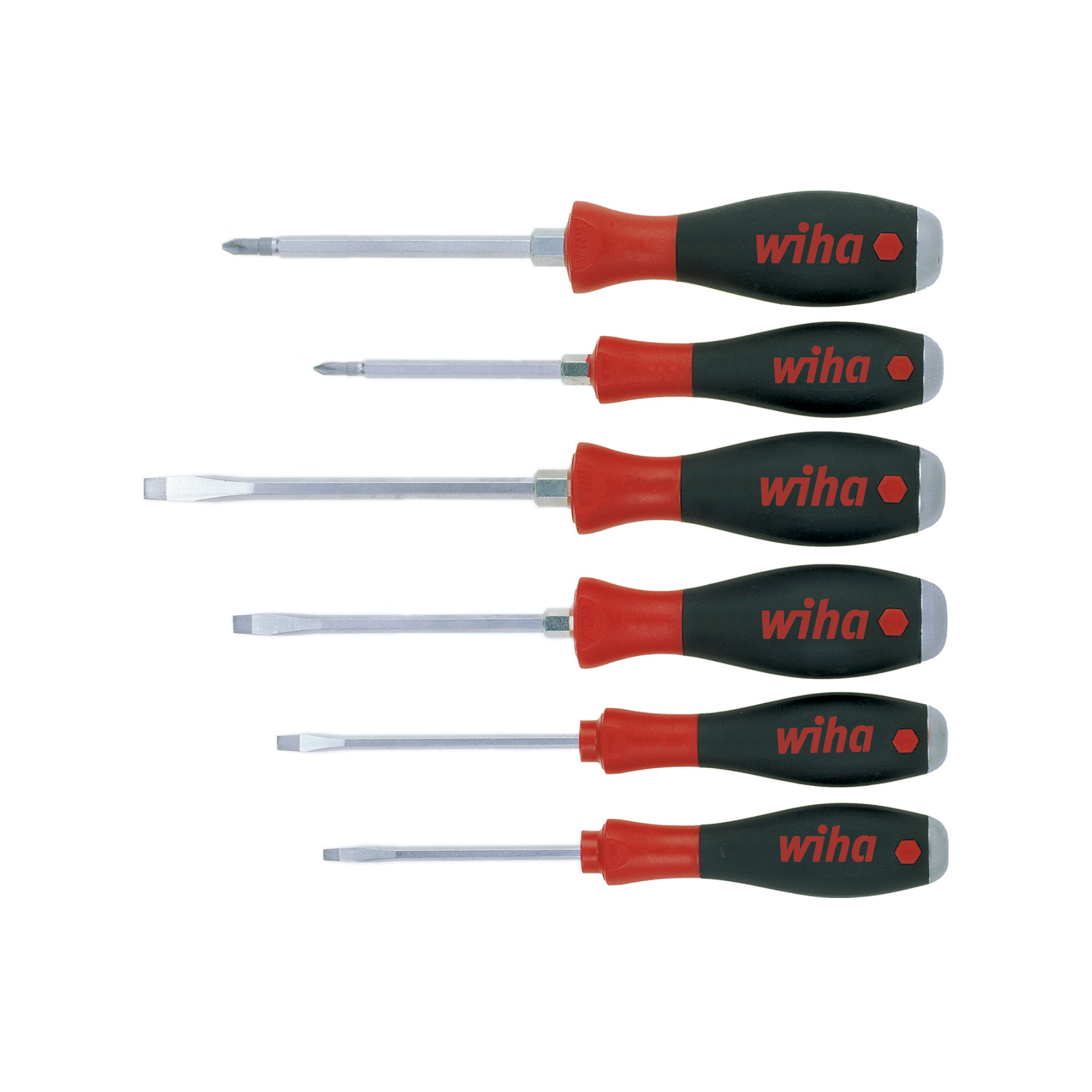 Набор отверток SoftFinish SL/PH (под ключ, ударные) 6пр Wiha 530 21250