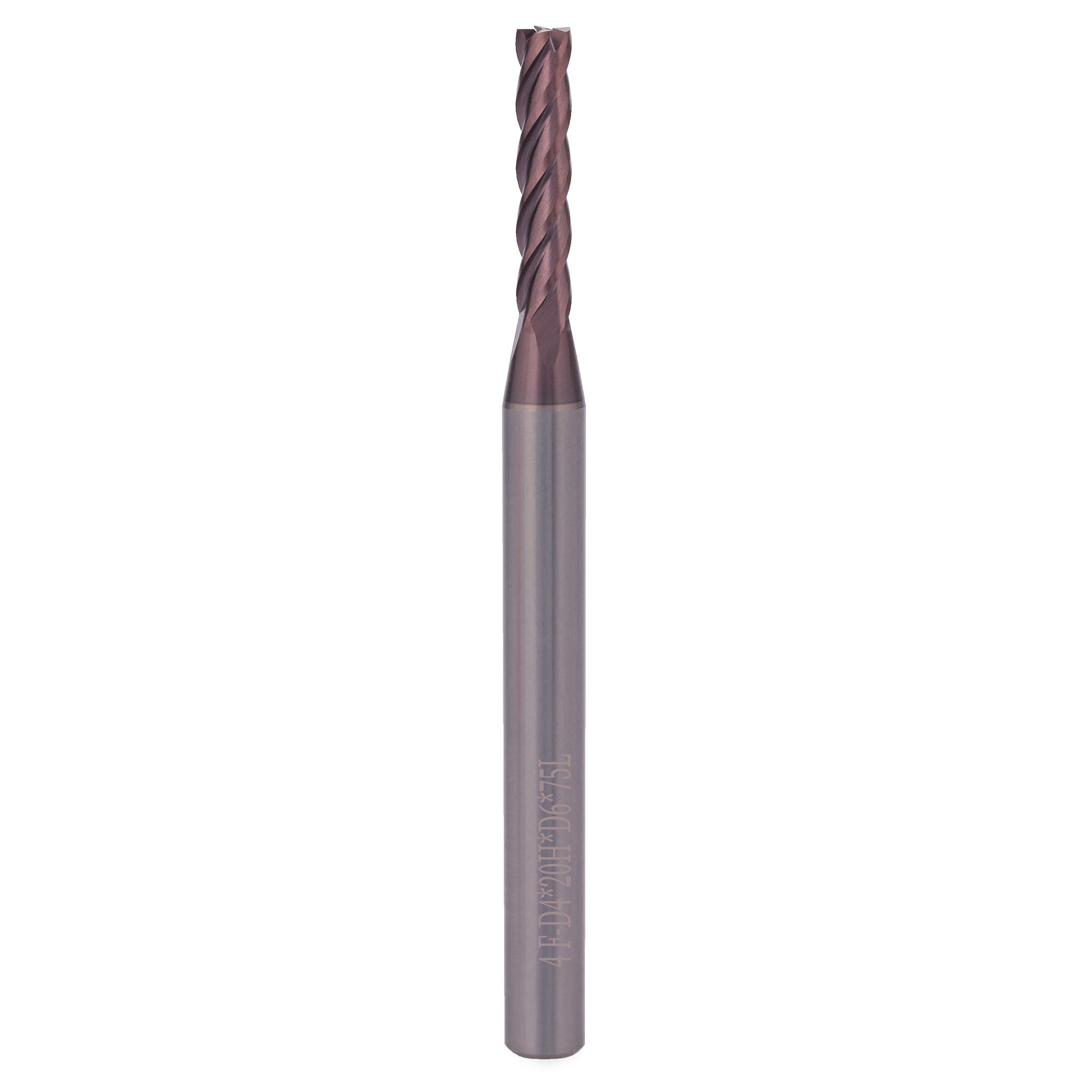 Фреза твердосплавная по металлу H-Tools 4,0x75/20мм d06 4z 55HRC P20 TiALN 19943-040
